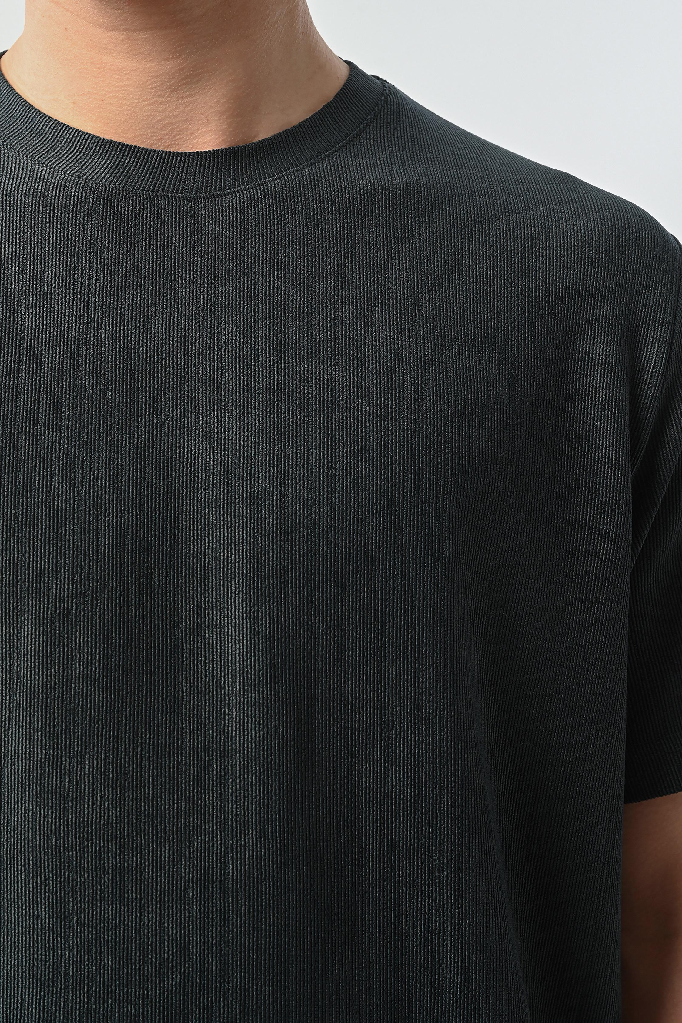 Dokulu İnce Petrol T-shirt SS5691
