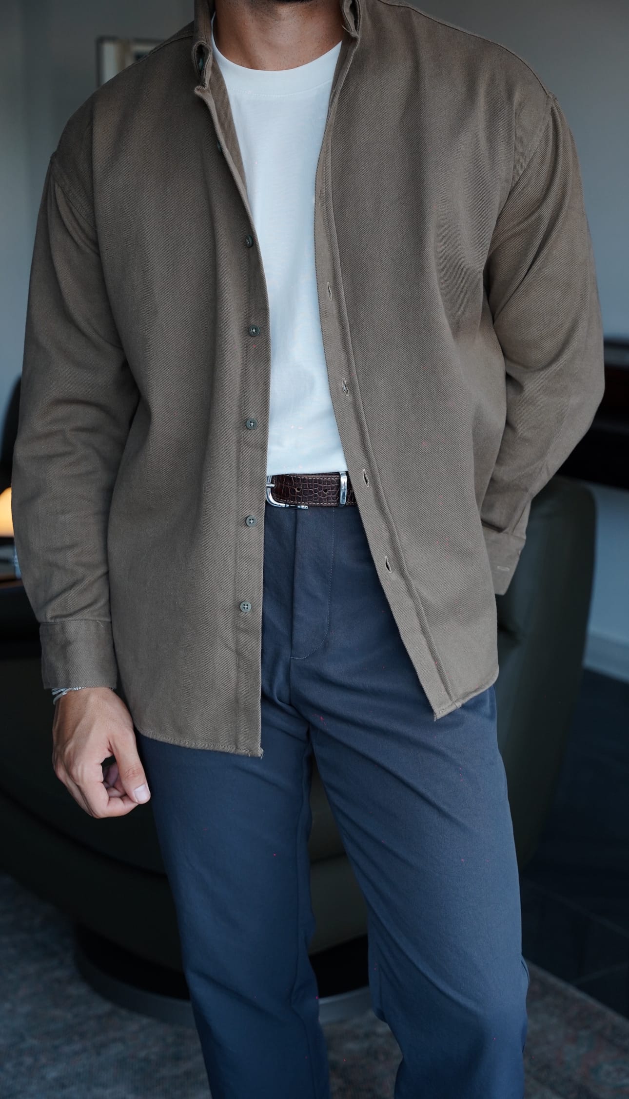 Heritage Oxford Haki Gömlek FW5770