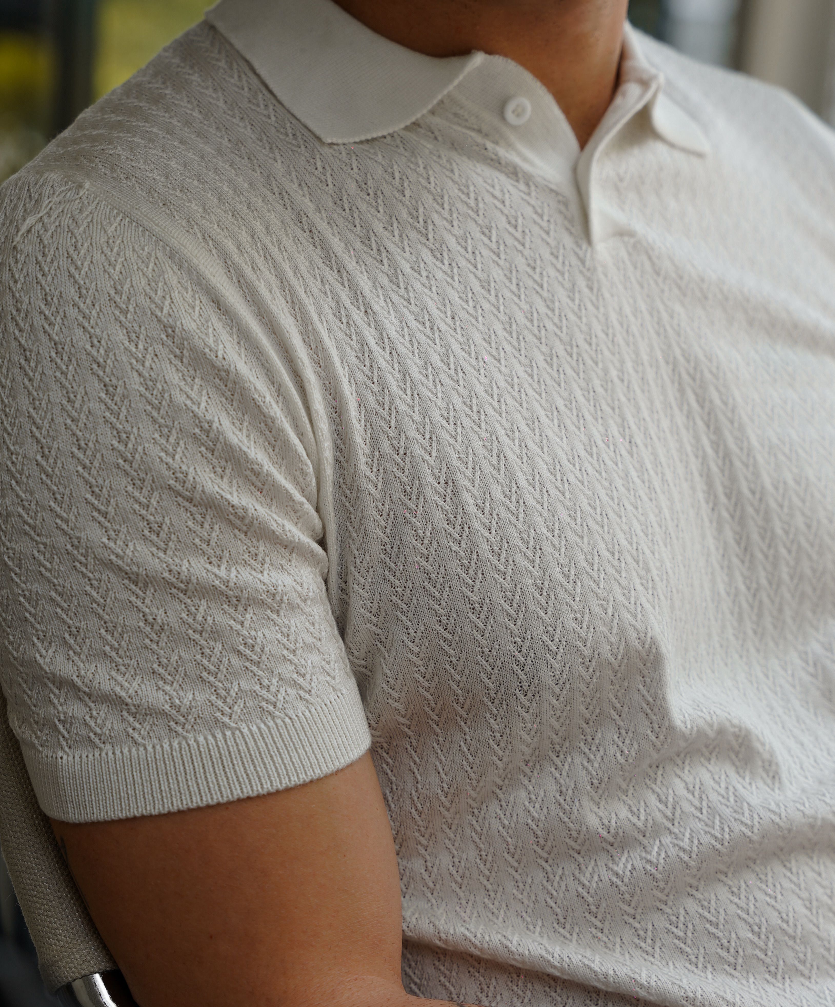 Rio İşleme Detaylı Beyaz Polo Yaka  T-shirt 5663