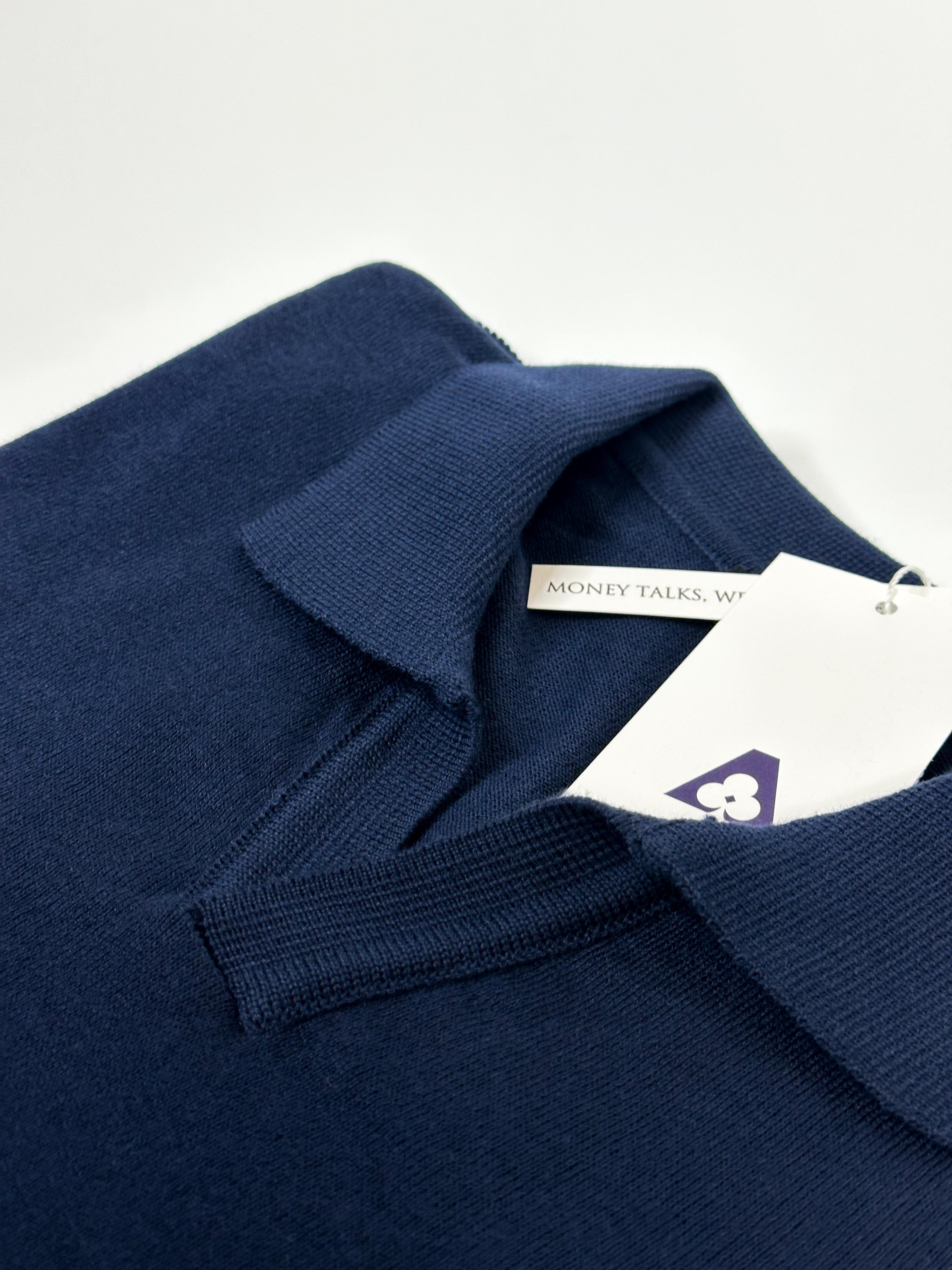 Lacivert Triko Polo Yaka T-shirt 5338