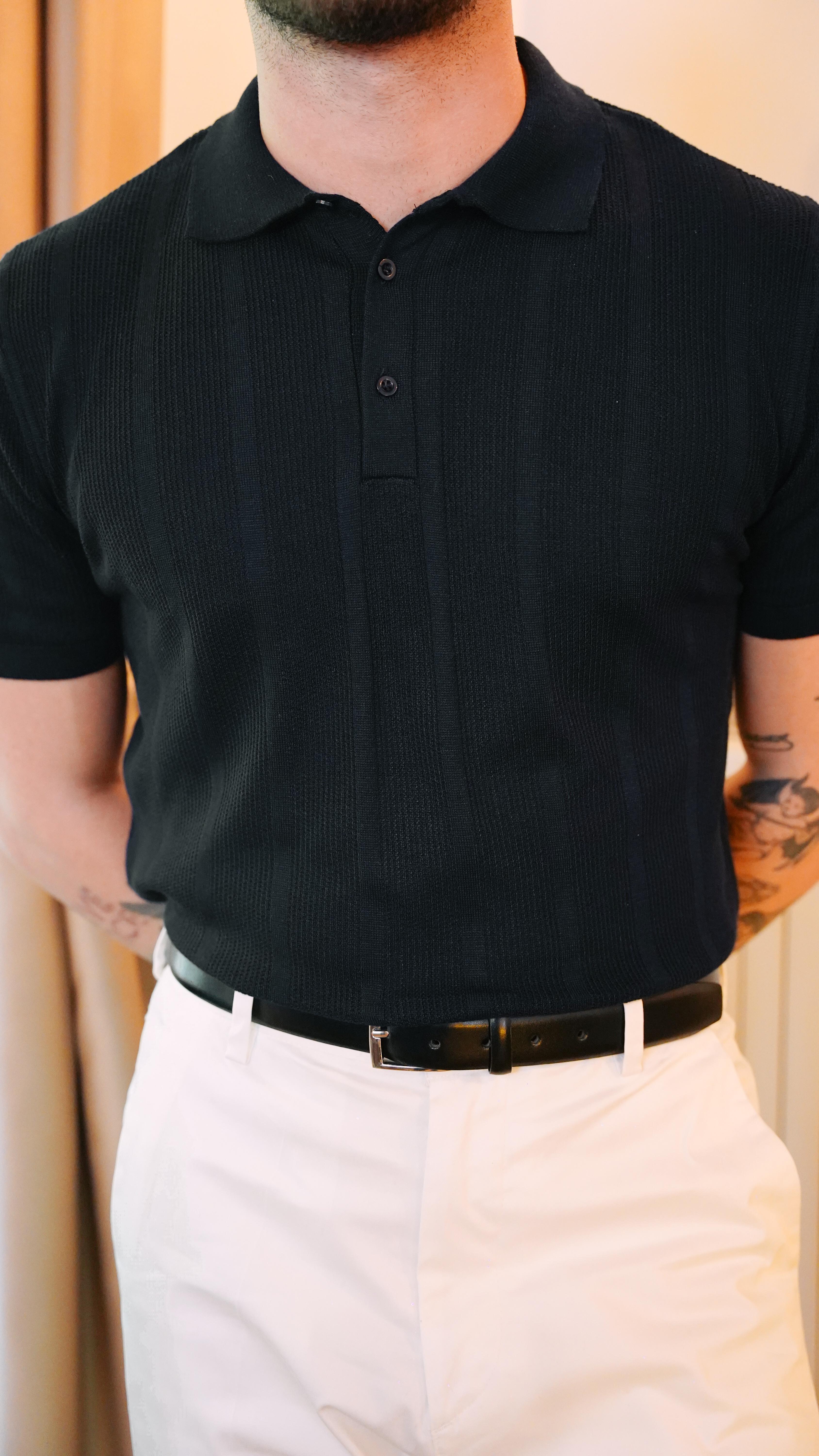Belvoir Siyah Polo Yaka T-shirt SS5679