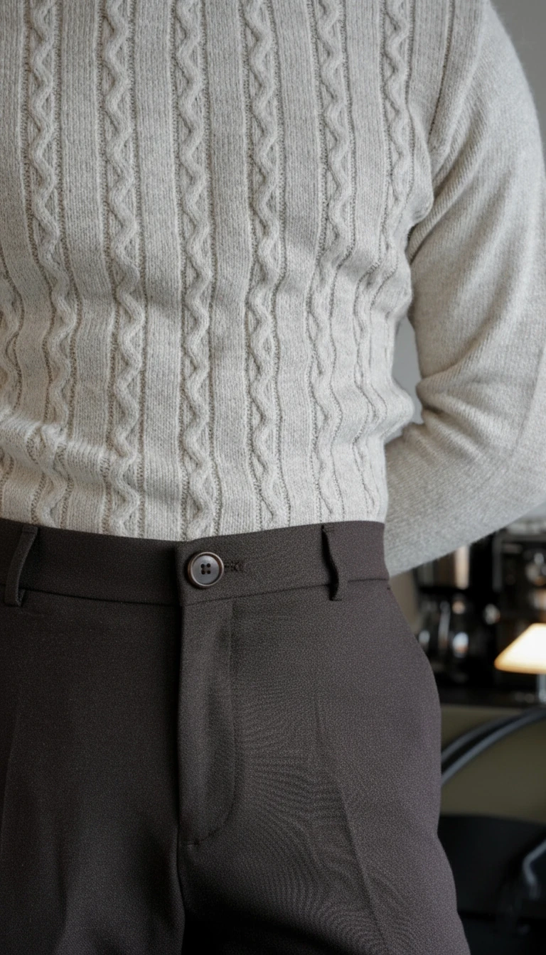 Alden (Düğmeli) Kahverengi Classic Wool Pantolon FW5901