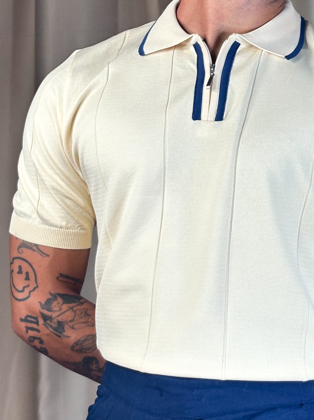 Krem Larvatto Merserize Polo Yaka T-shirt 5414