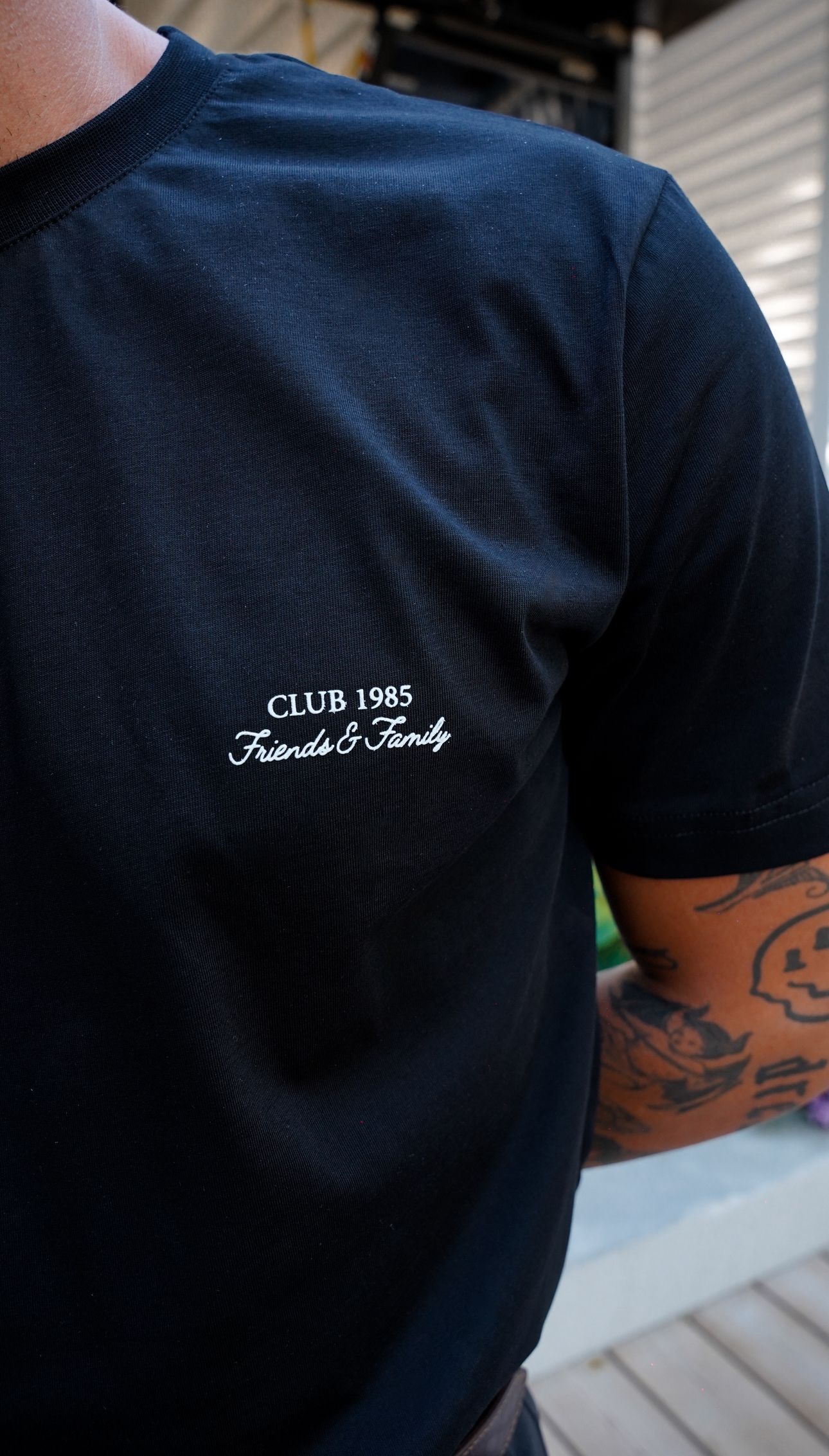 Club 1985 Printed Siyah T-shirt SS5711