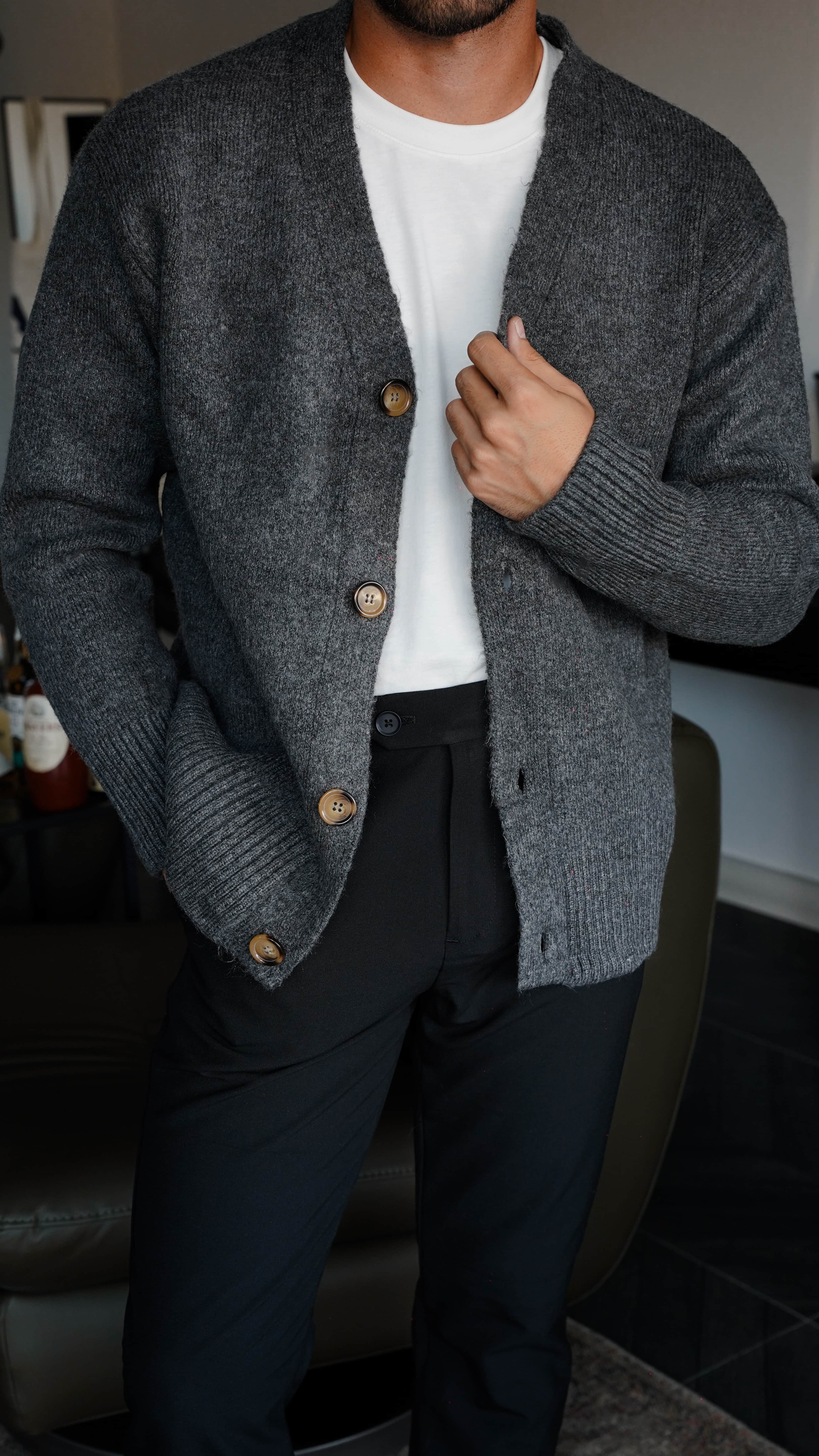 Urban Charcoal Knit Cardigan FW5811