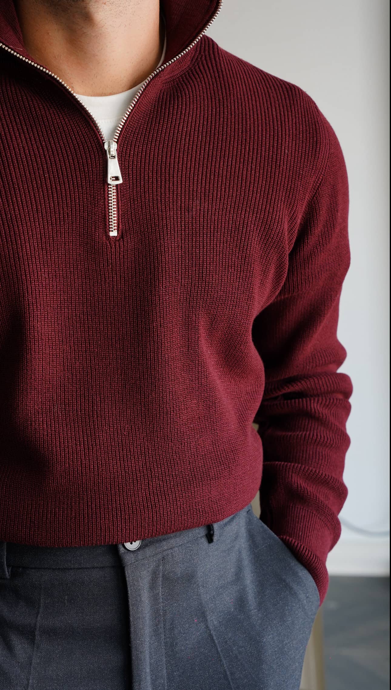 Half Zip Bordo Kazak FW5818