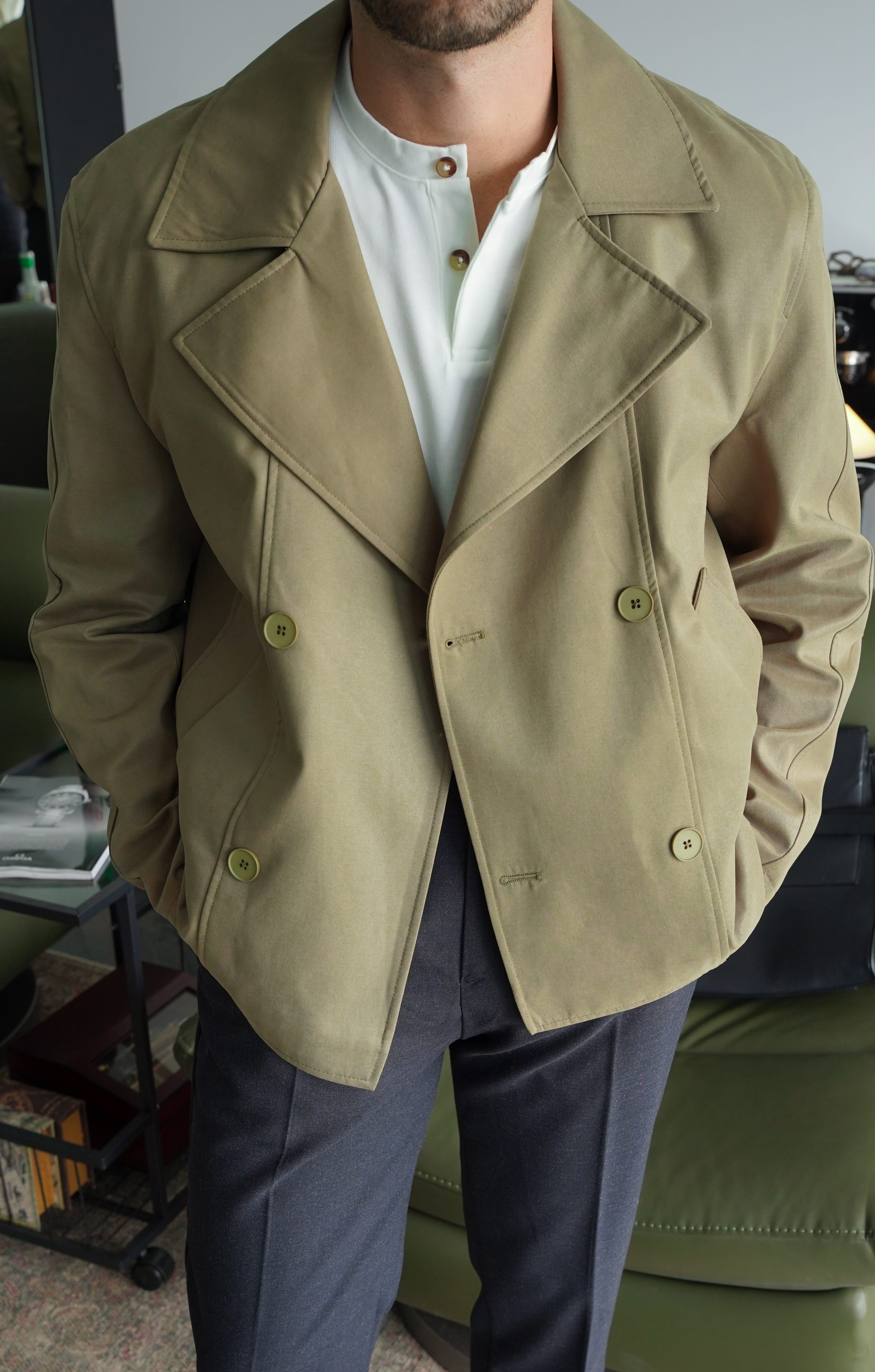 Savile Peacoat Haki Ceket FW5873