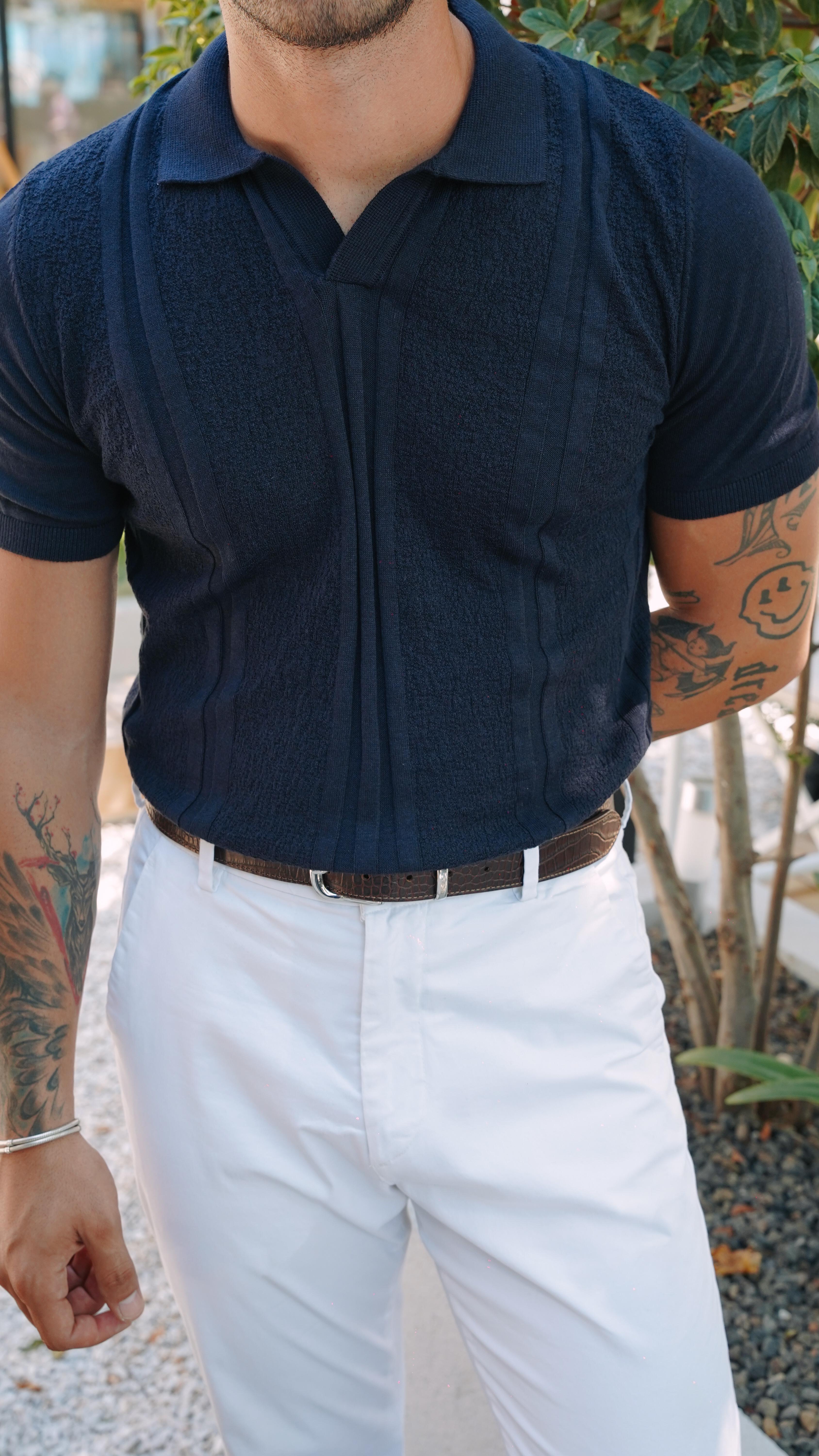 Riviera Lacivert Triko Polo Yaka T-shirt SS5714
