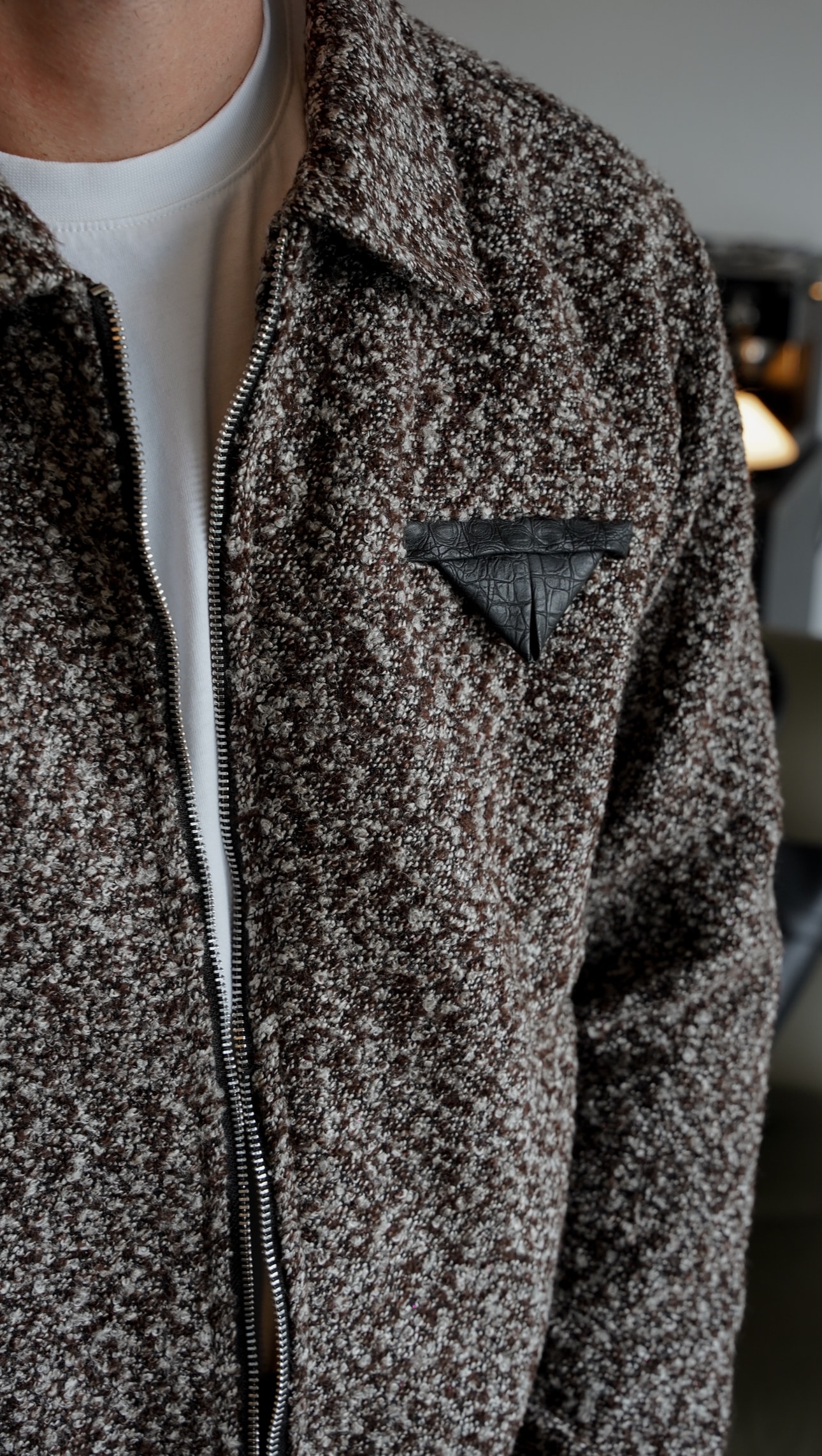 Lorne Textured Kahve Zip Jacket FW5865