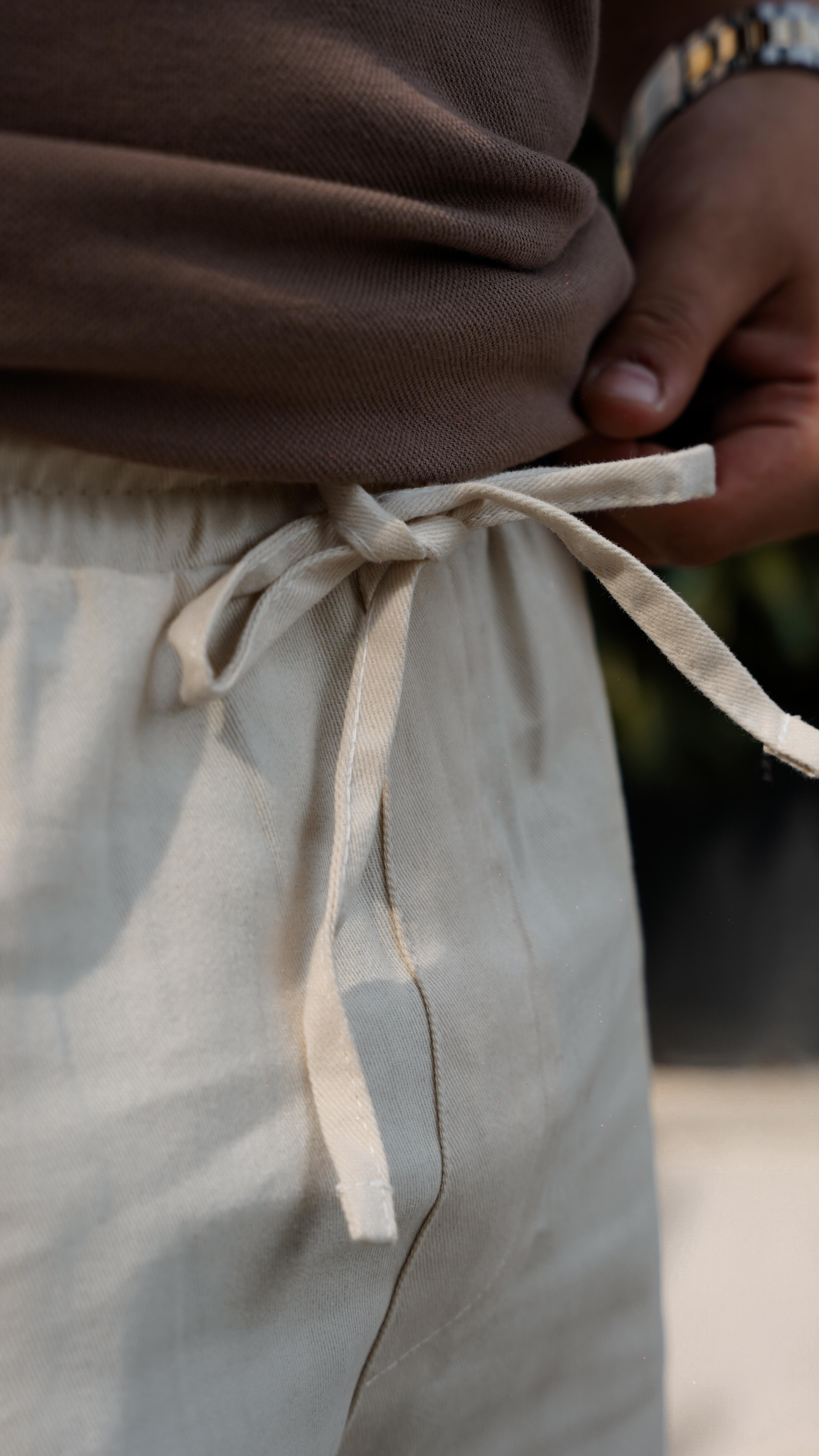 Krem Gabardin Şort SS5687