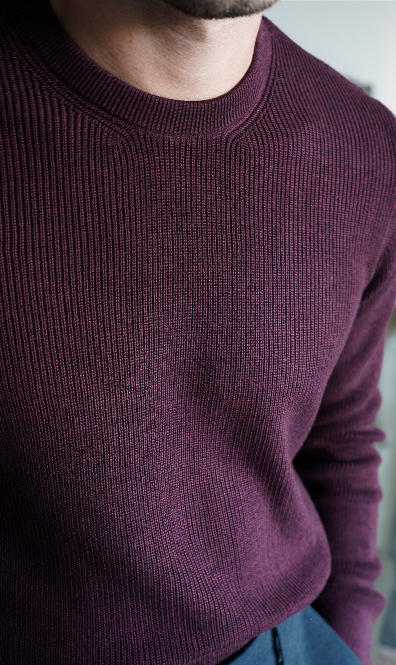 Bordo Selanik Örgü Kazak FW5840