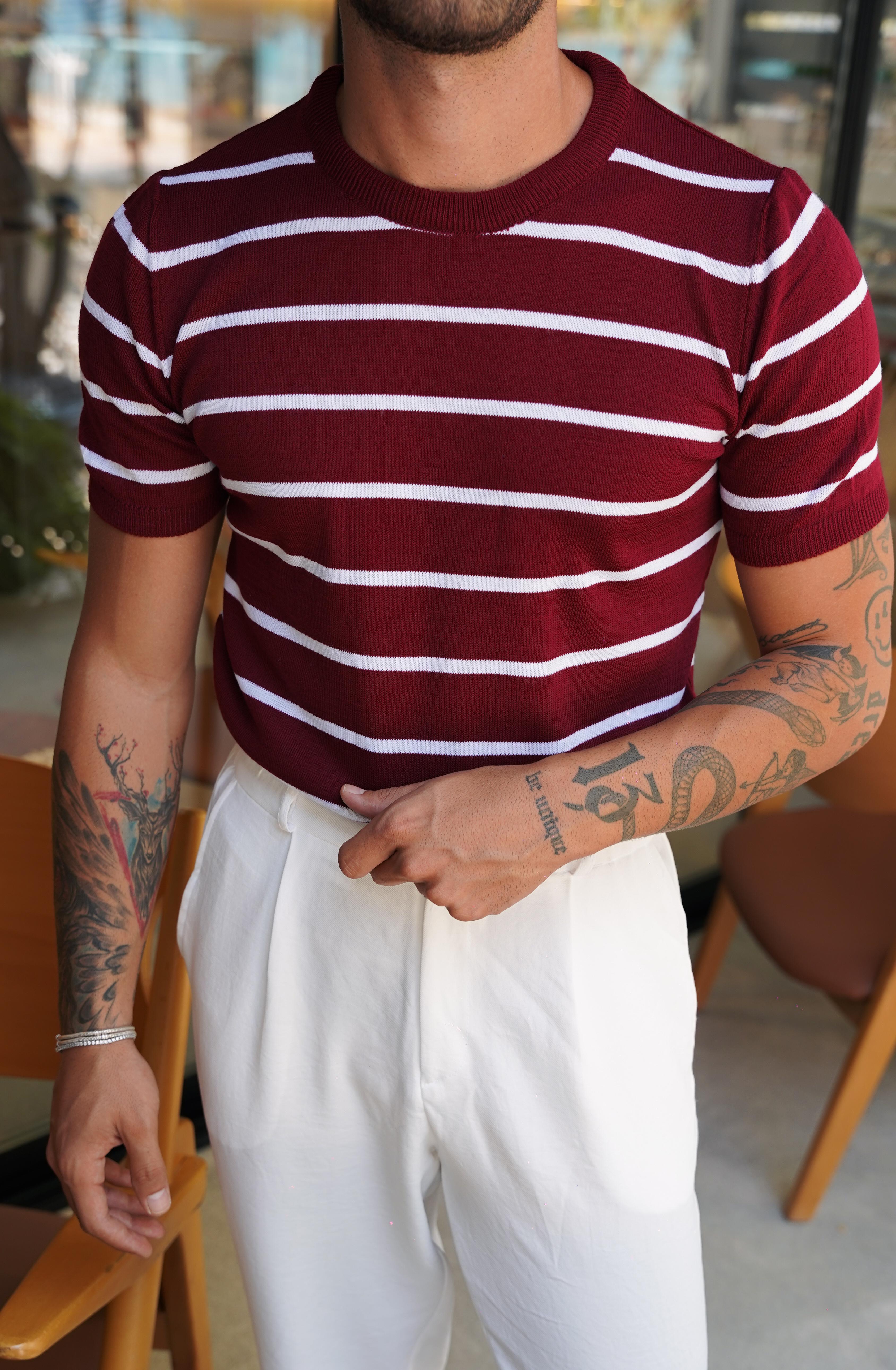 Hampton Bordo Triko T-shirt SS5747
