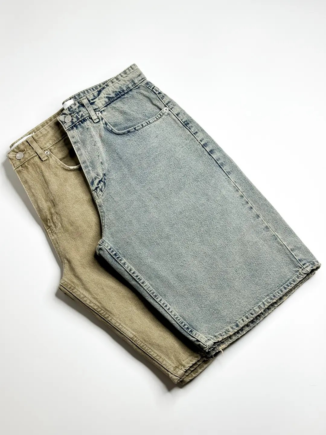 Washed Buz Mavisi Kot Şort SS5684