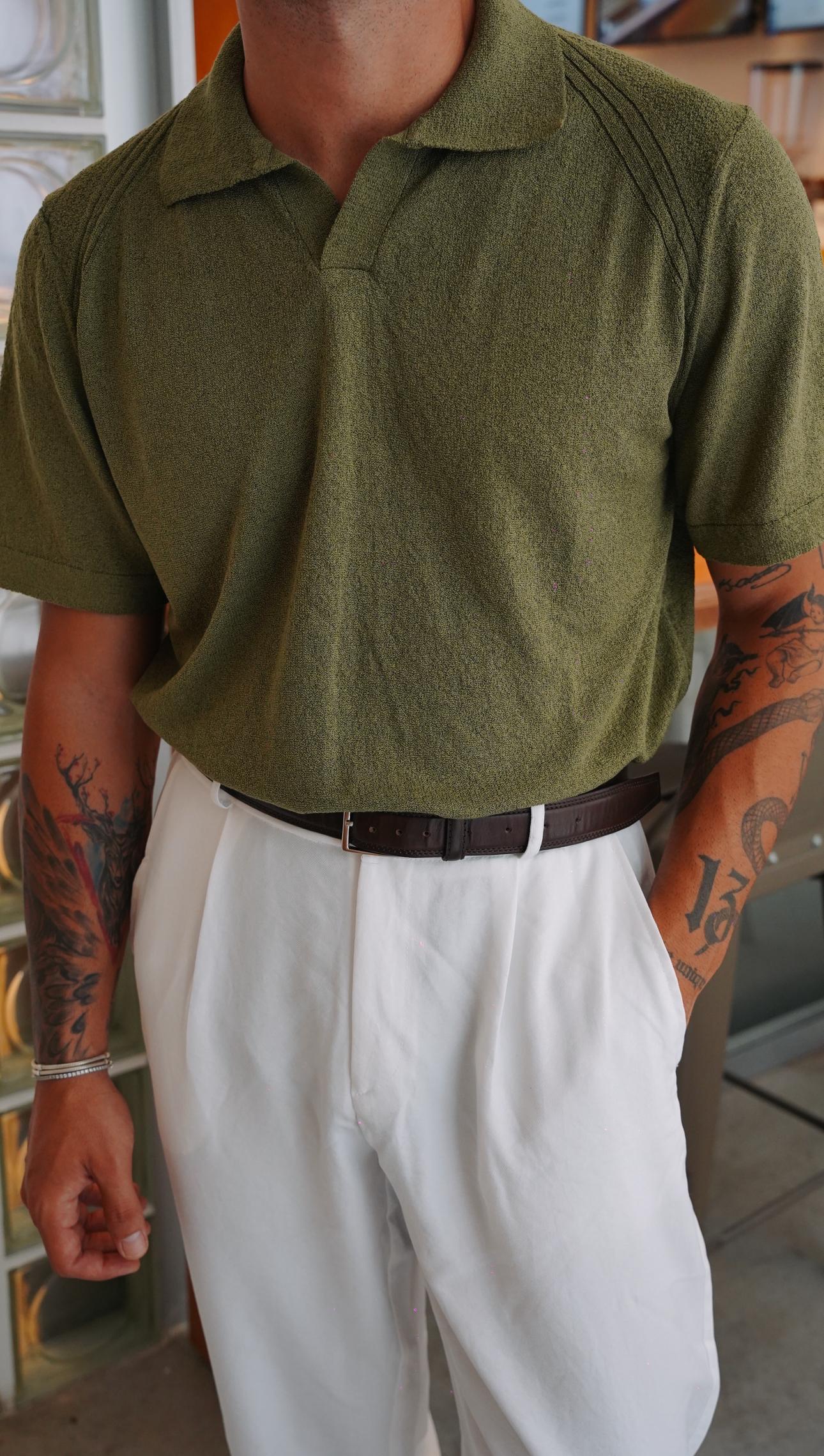 Terry Haki Polo Yaka T-shirt SS5739