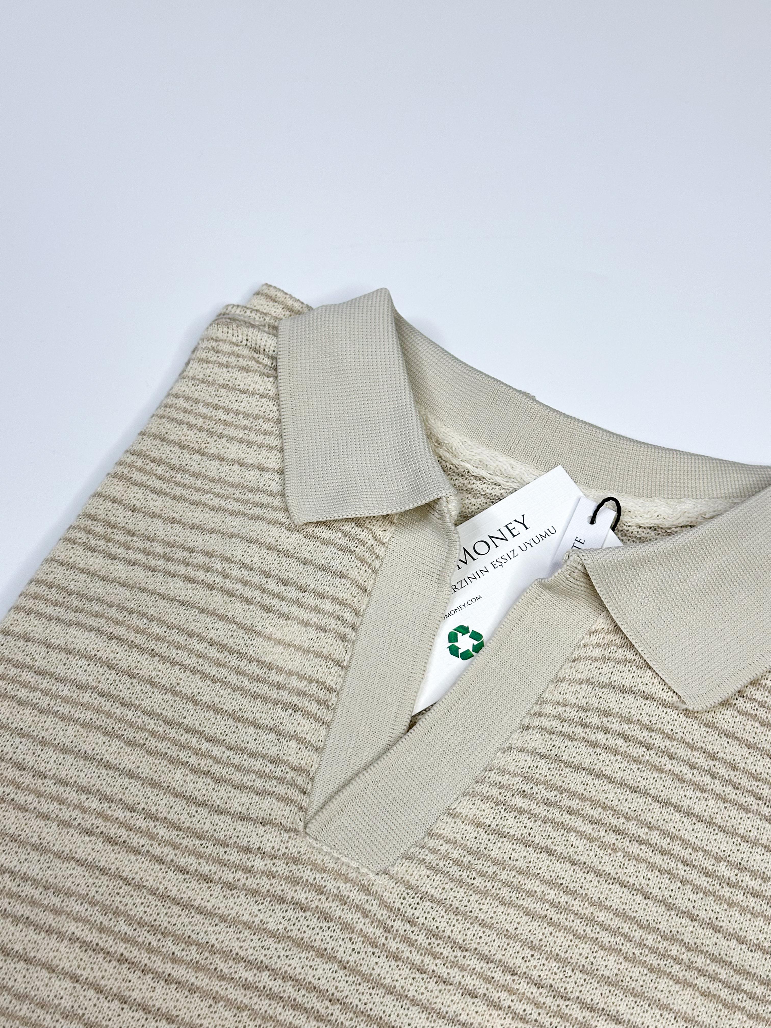Havlu Kumaş Polo Yaka T-shirt 5381