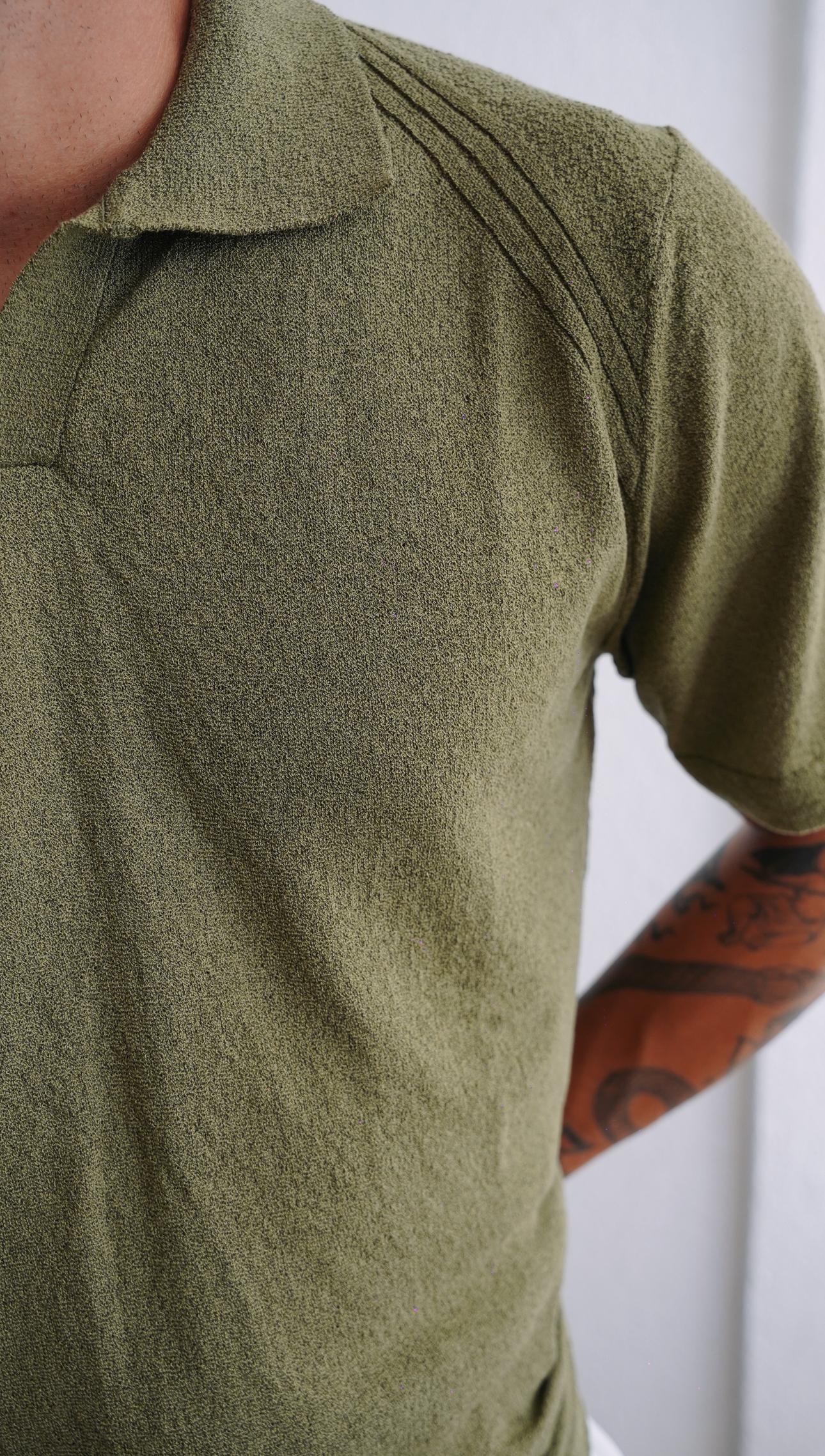 Terry Haki Polo Yaka T-shirt SS5739