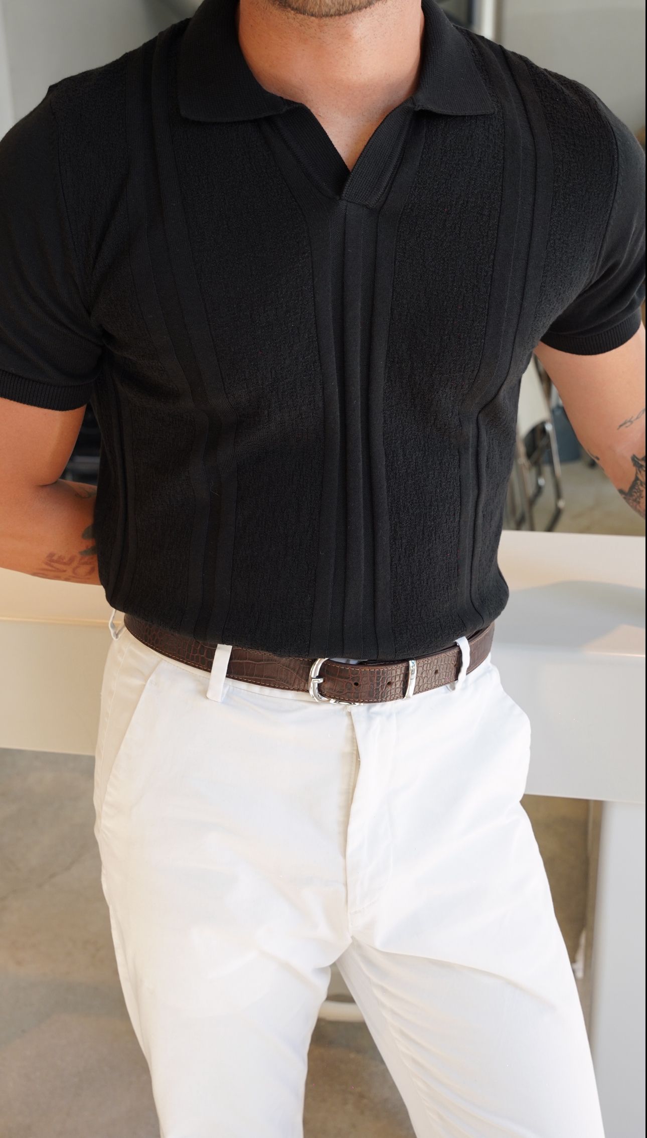 Riviera Siyah Triko Polo Yaka T-shirt SS5715