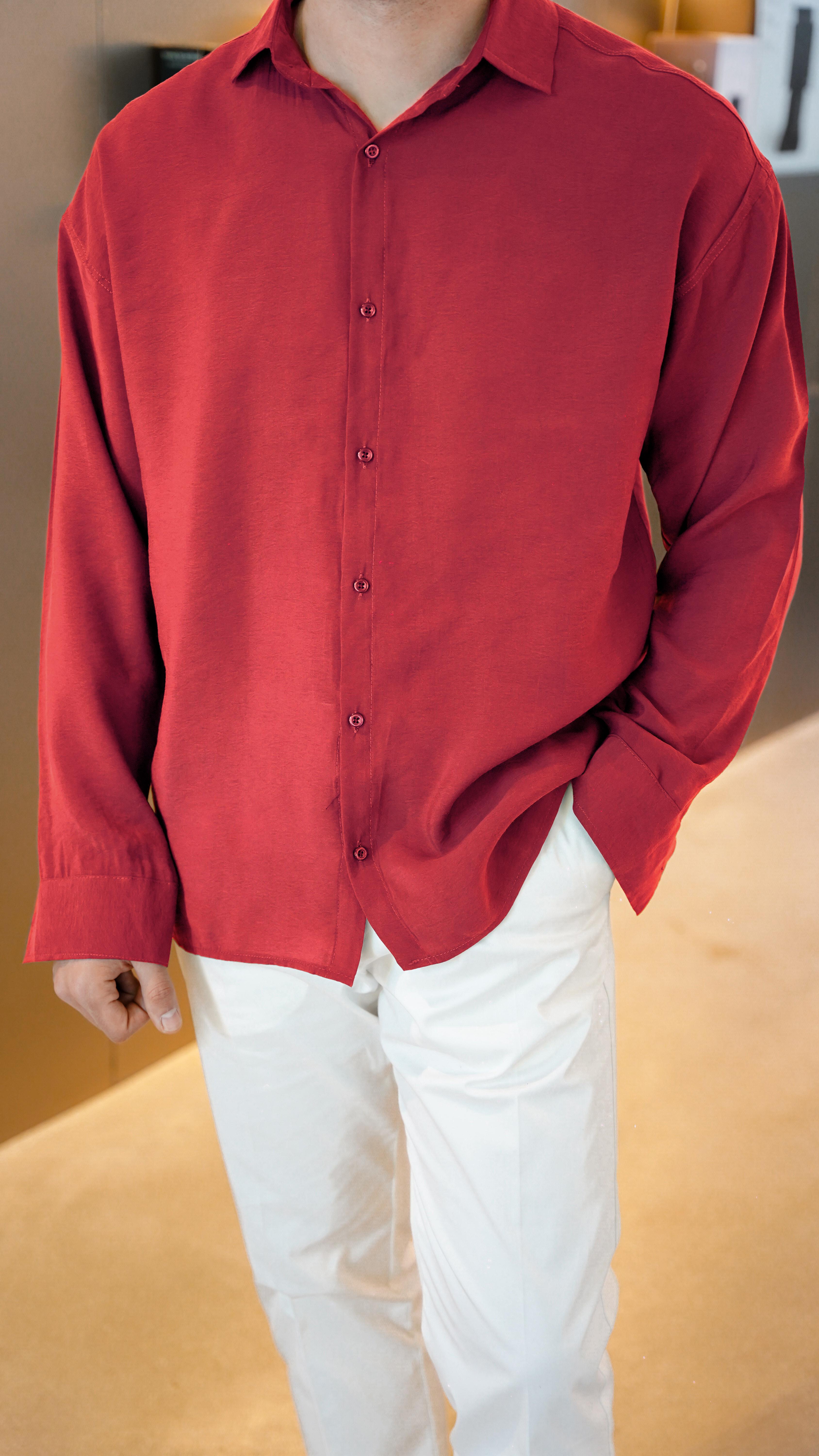 Wine Red Modal Gömlek SS5683