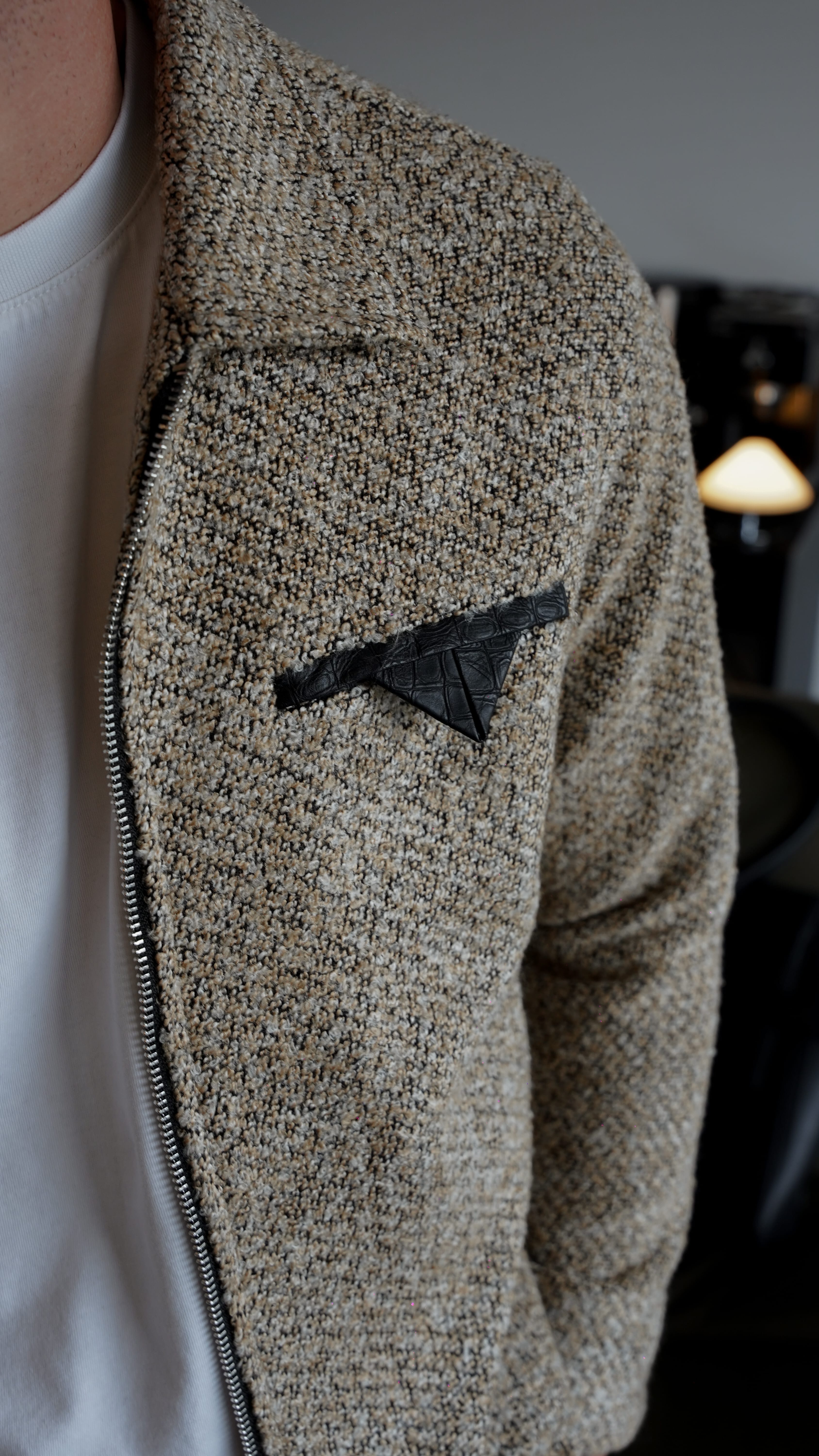 Lorne Textured Bej Zip Jacket FW5866