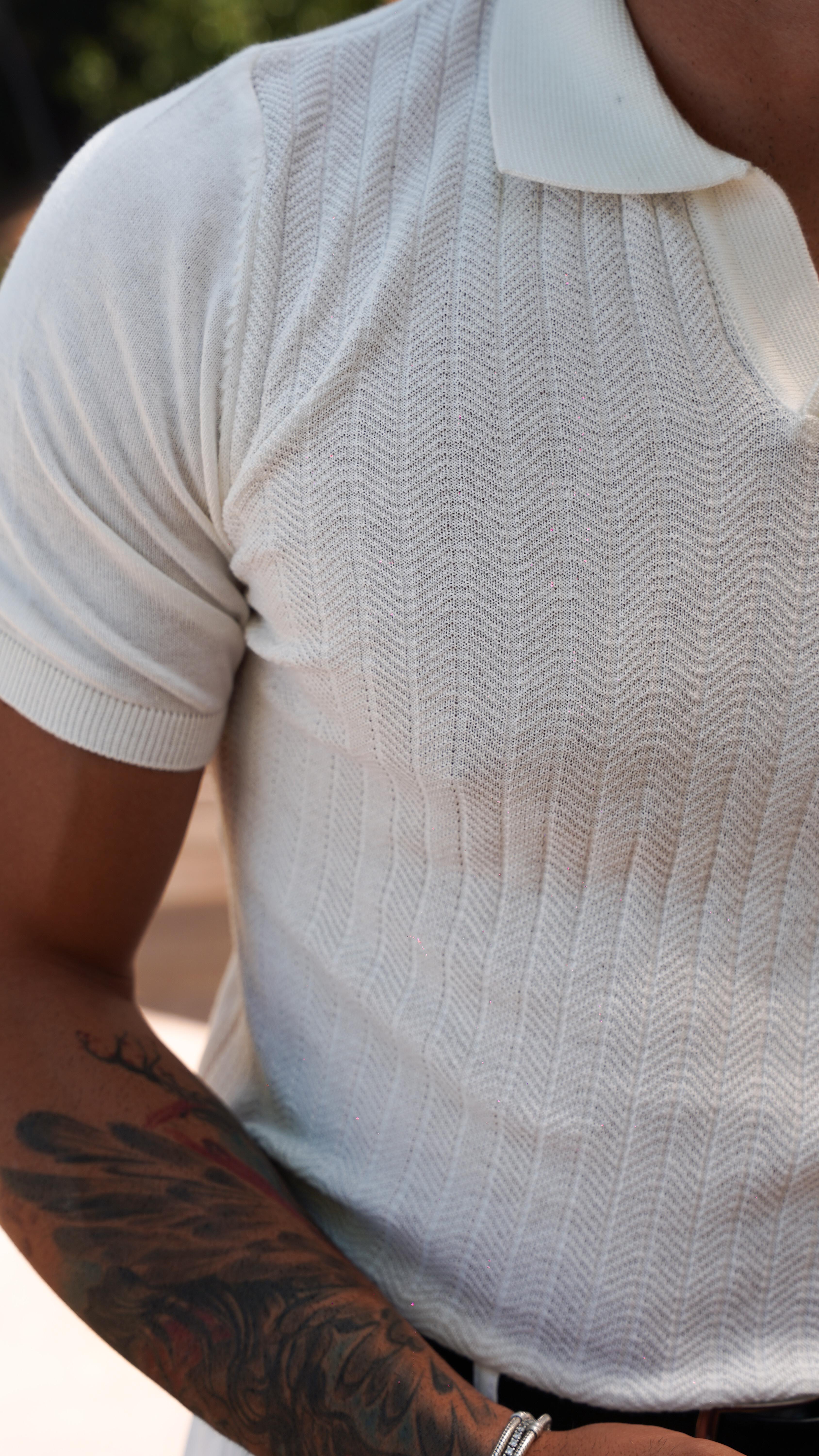 Porto Beyaz Polo Yaka T-shirt SS5722