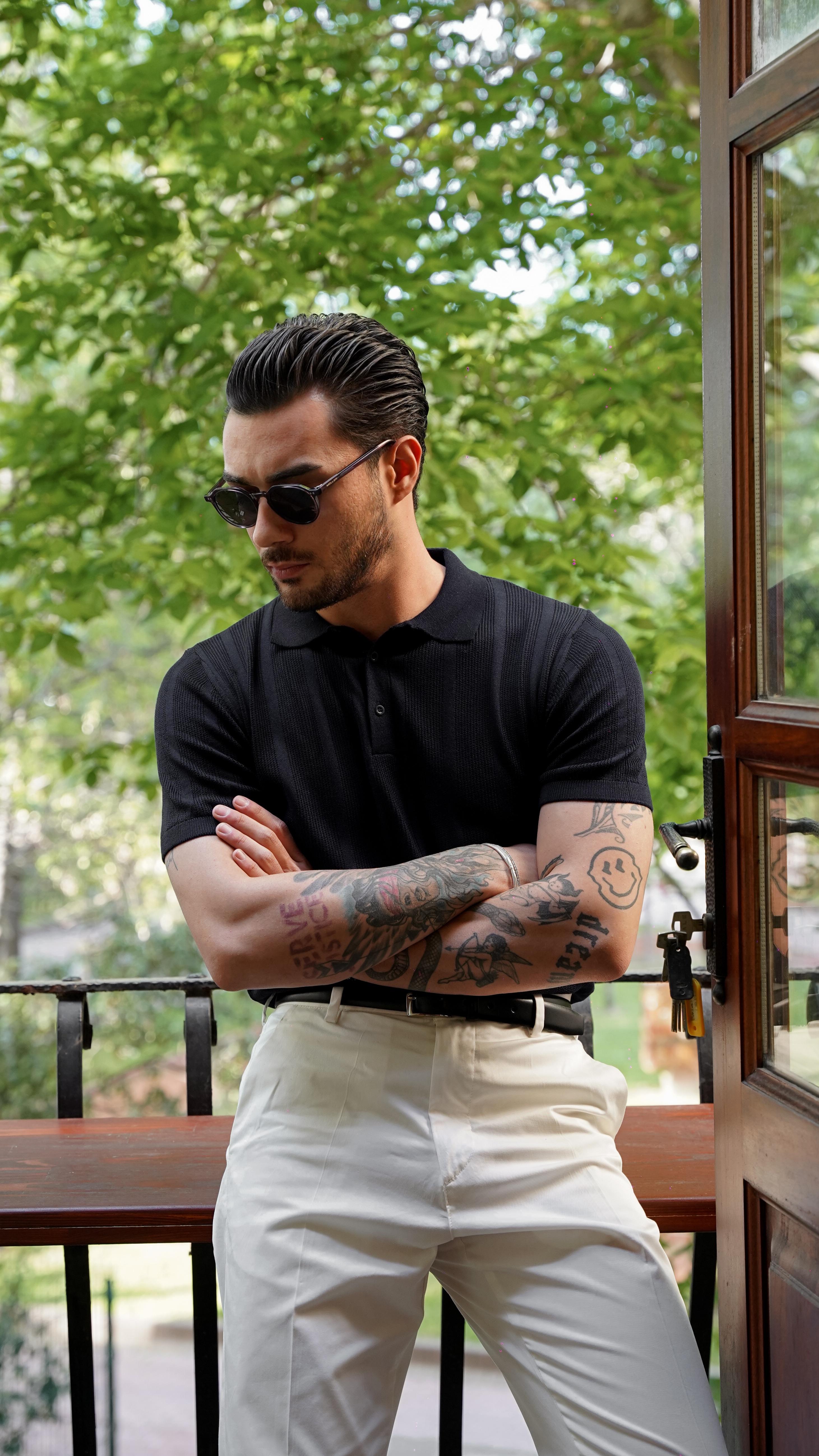 Belvoir Siyah Polo Yaka T-shirt SS5679