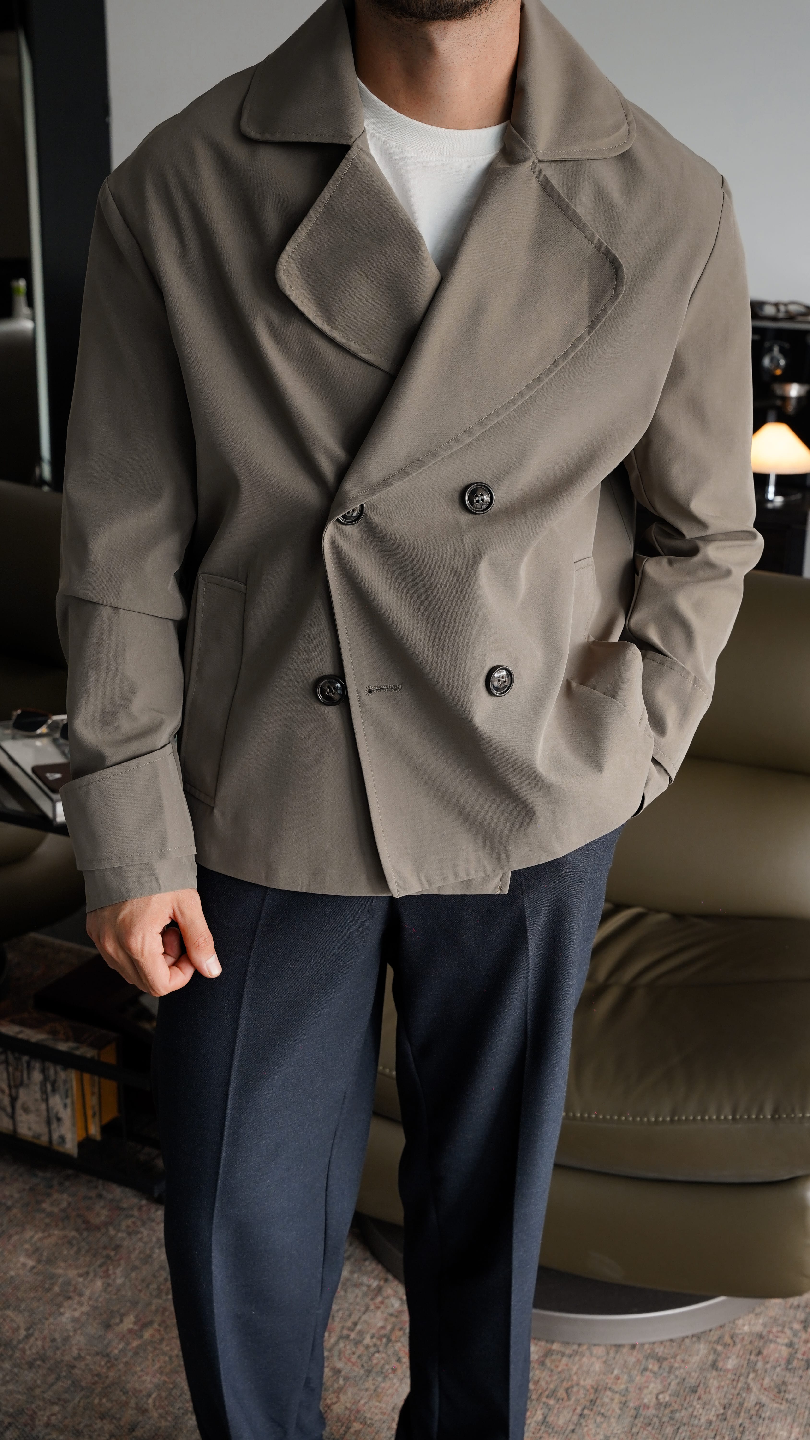 Cropped Double Breasted Jacket FW5854