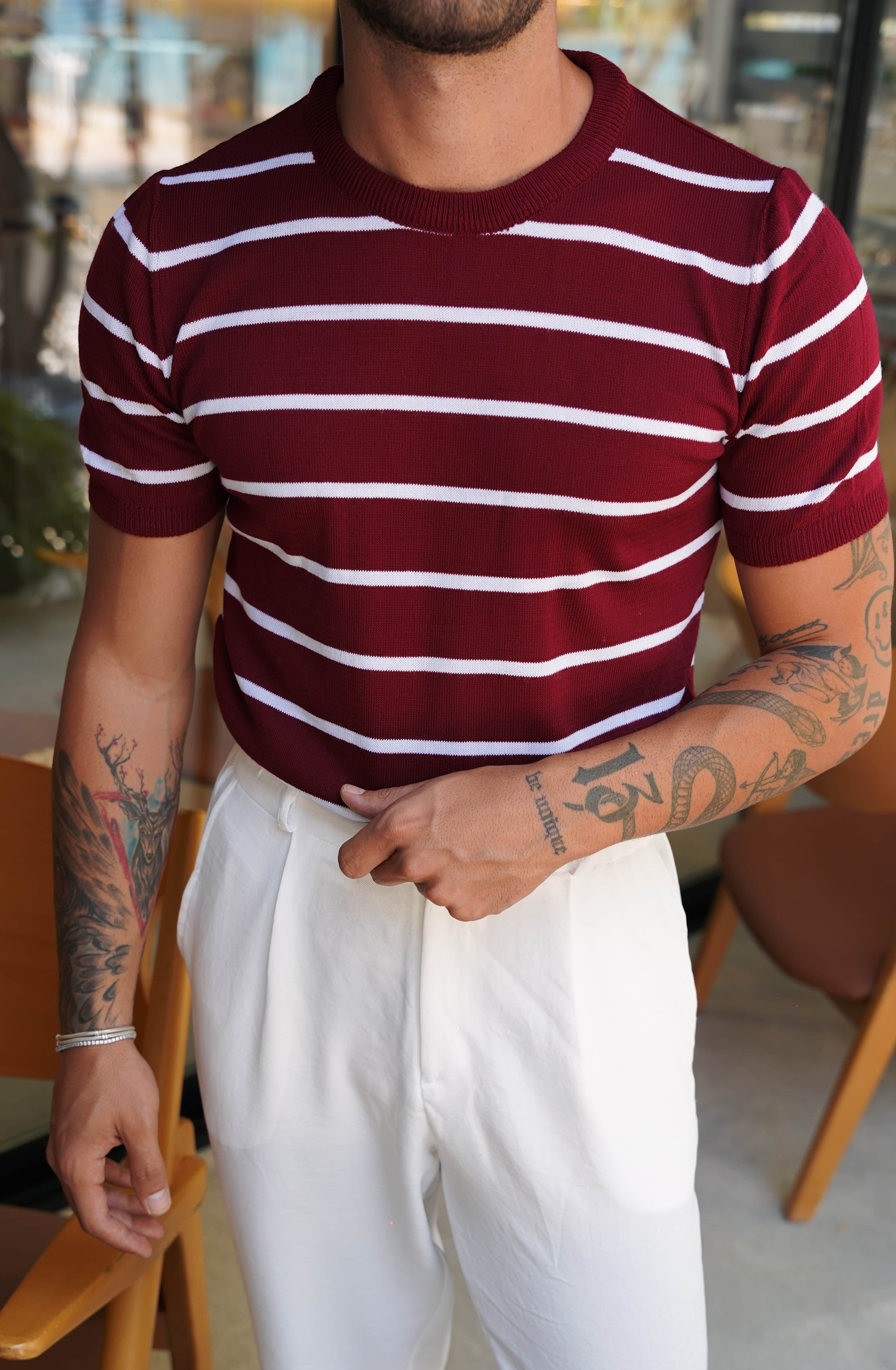 Hampton Bordo Triko T-shirt SS5747