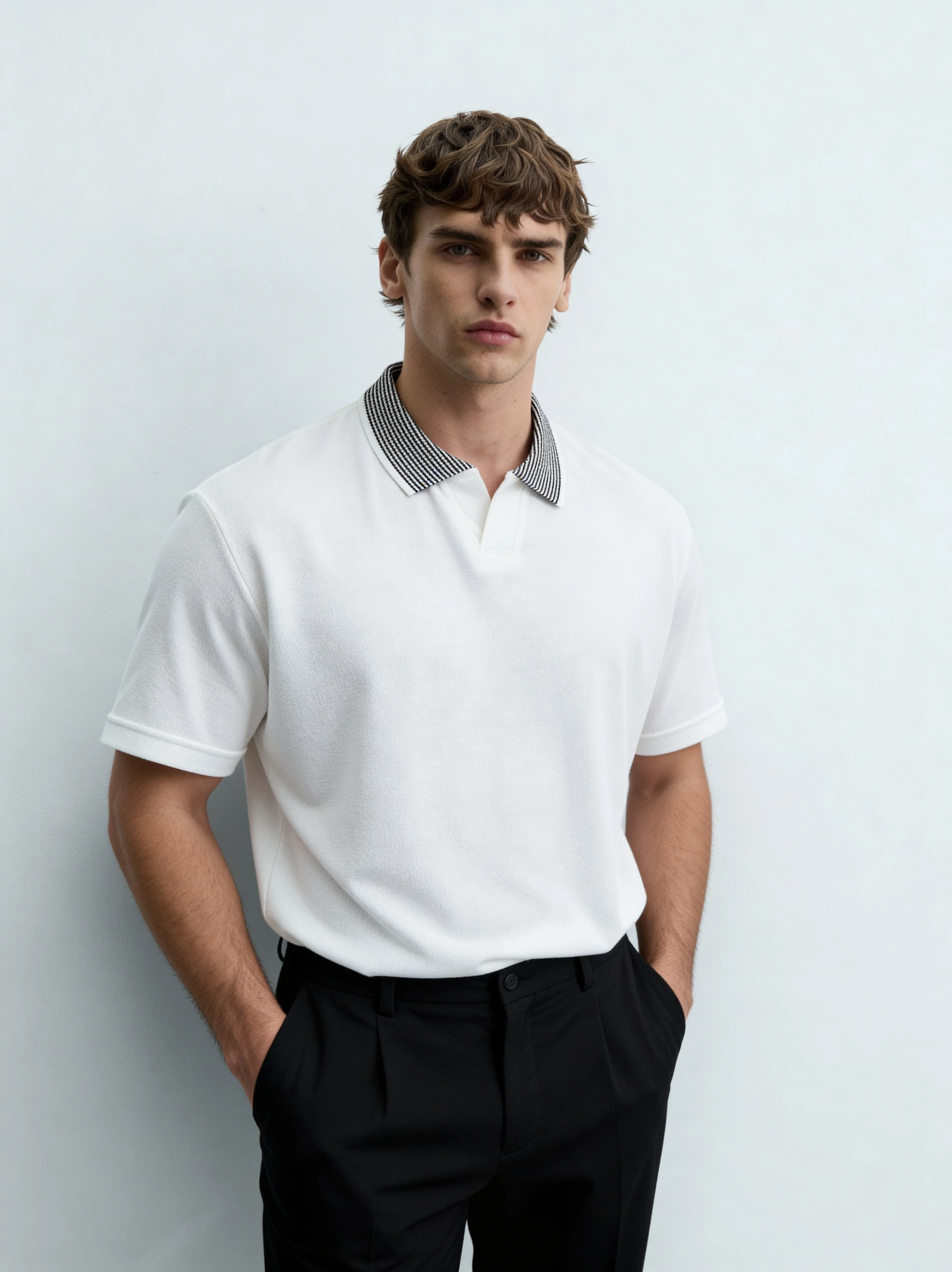 Refined Collar Polo Yaka T-shirt SS7075