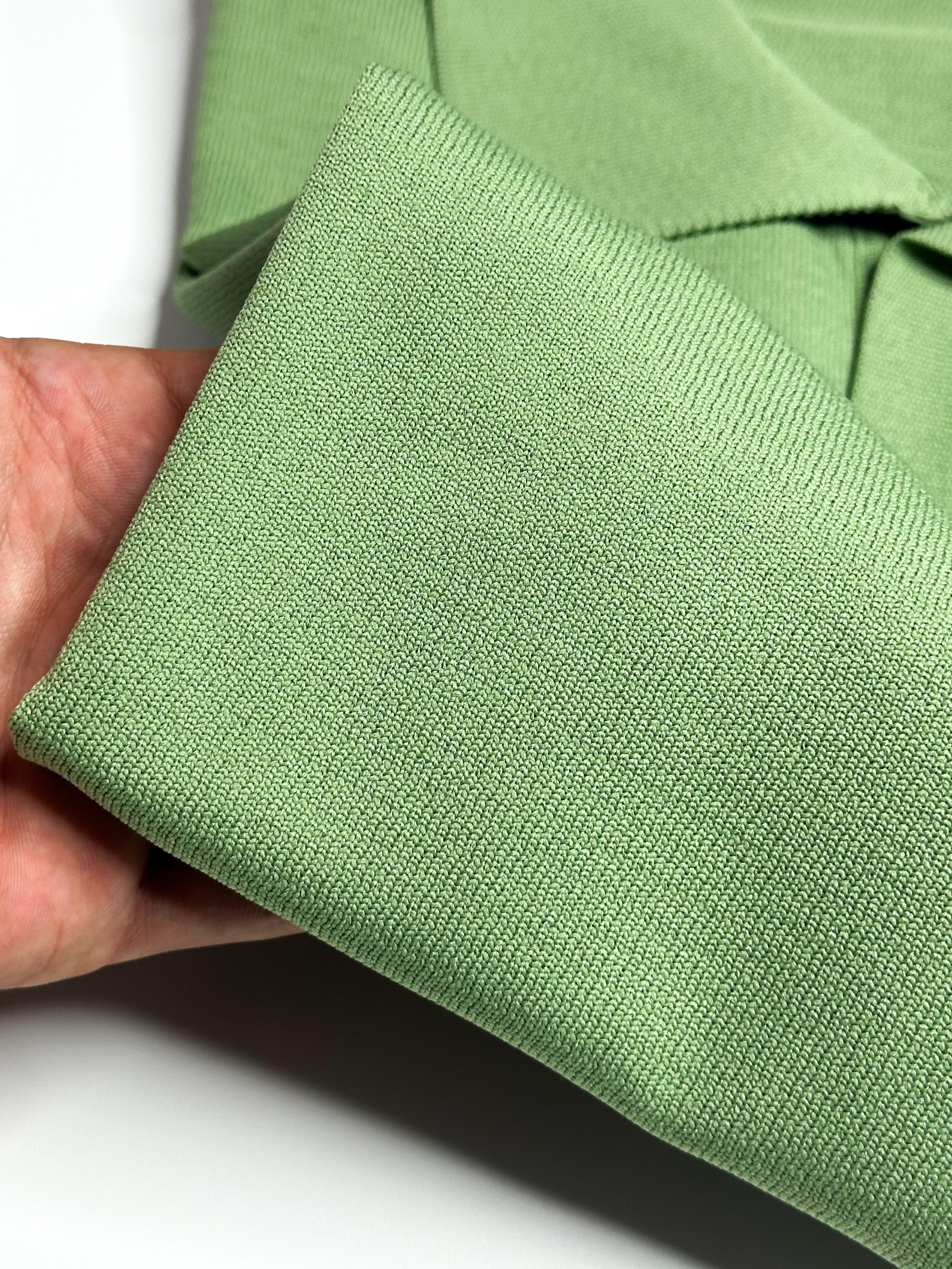 Basic Yeşil Merserize Polo Yaka T-shirt 5418