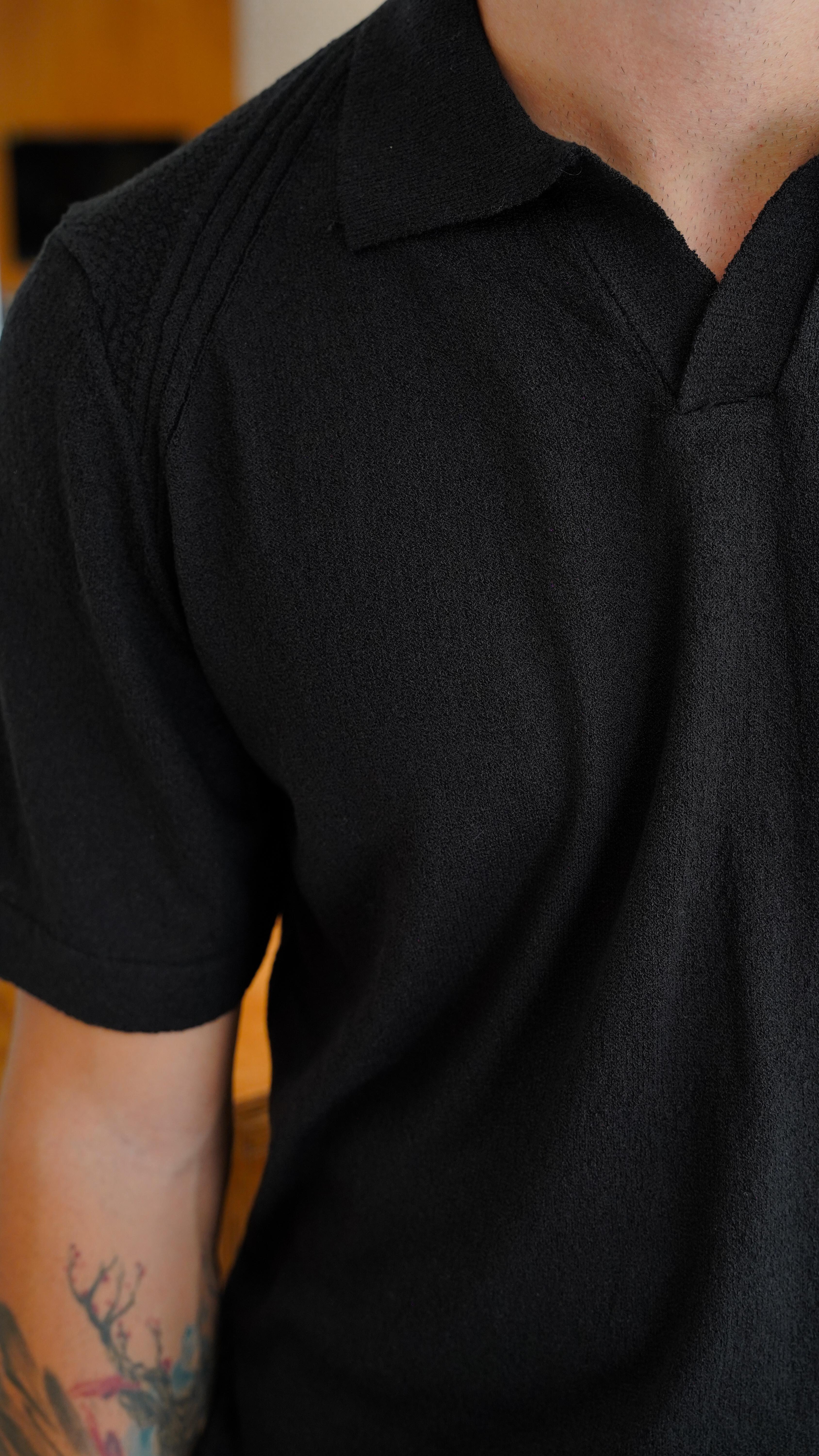 Terry Siyah Polo Yaka T-shirt SS5740