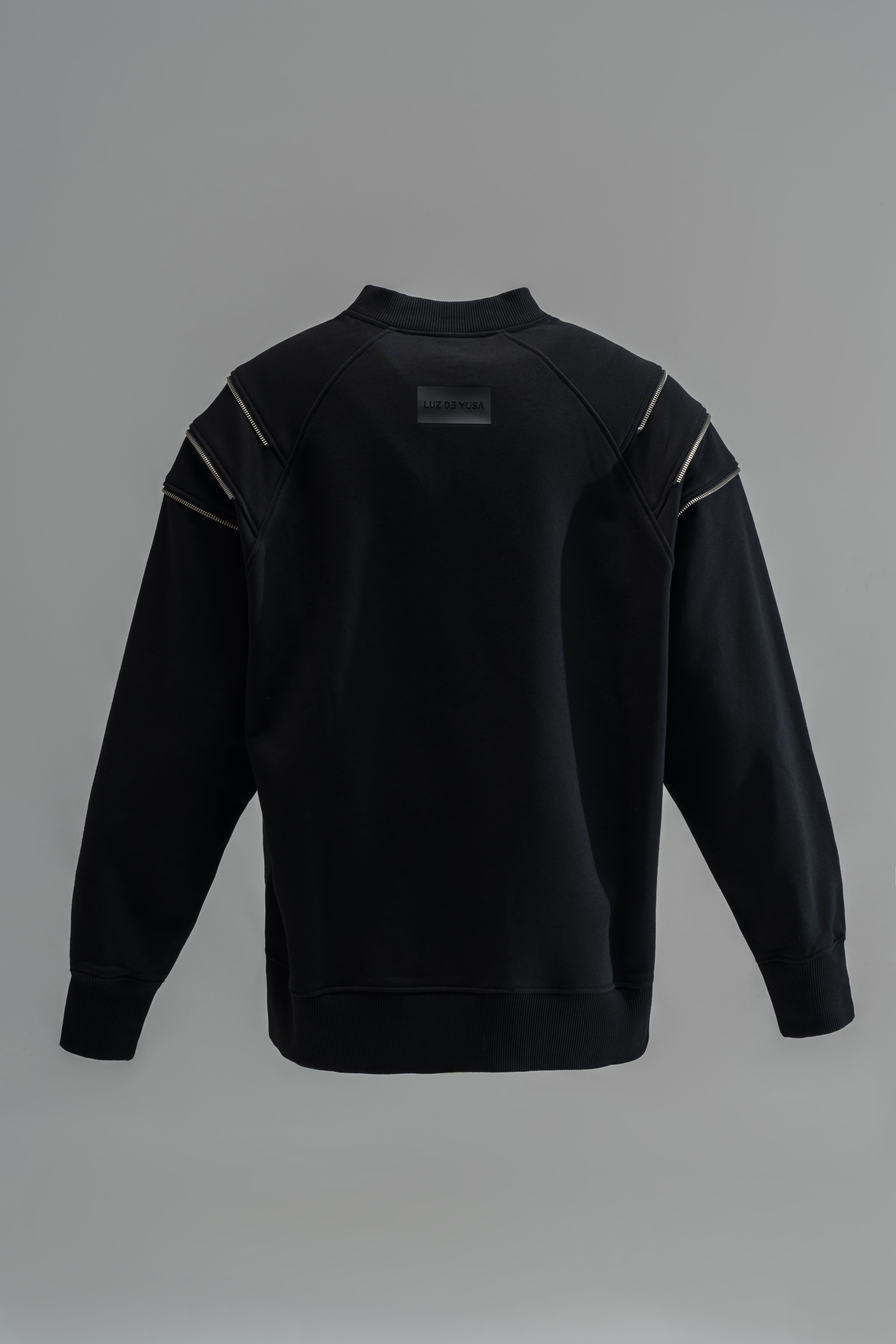 Fermuarlı Siyah Sweatshirt