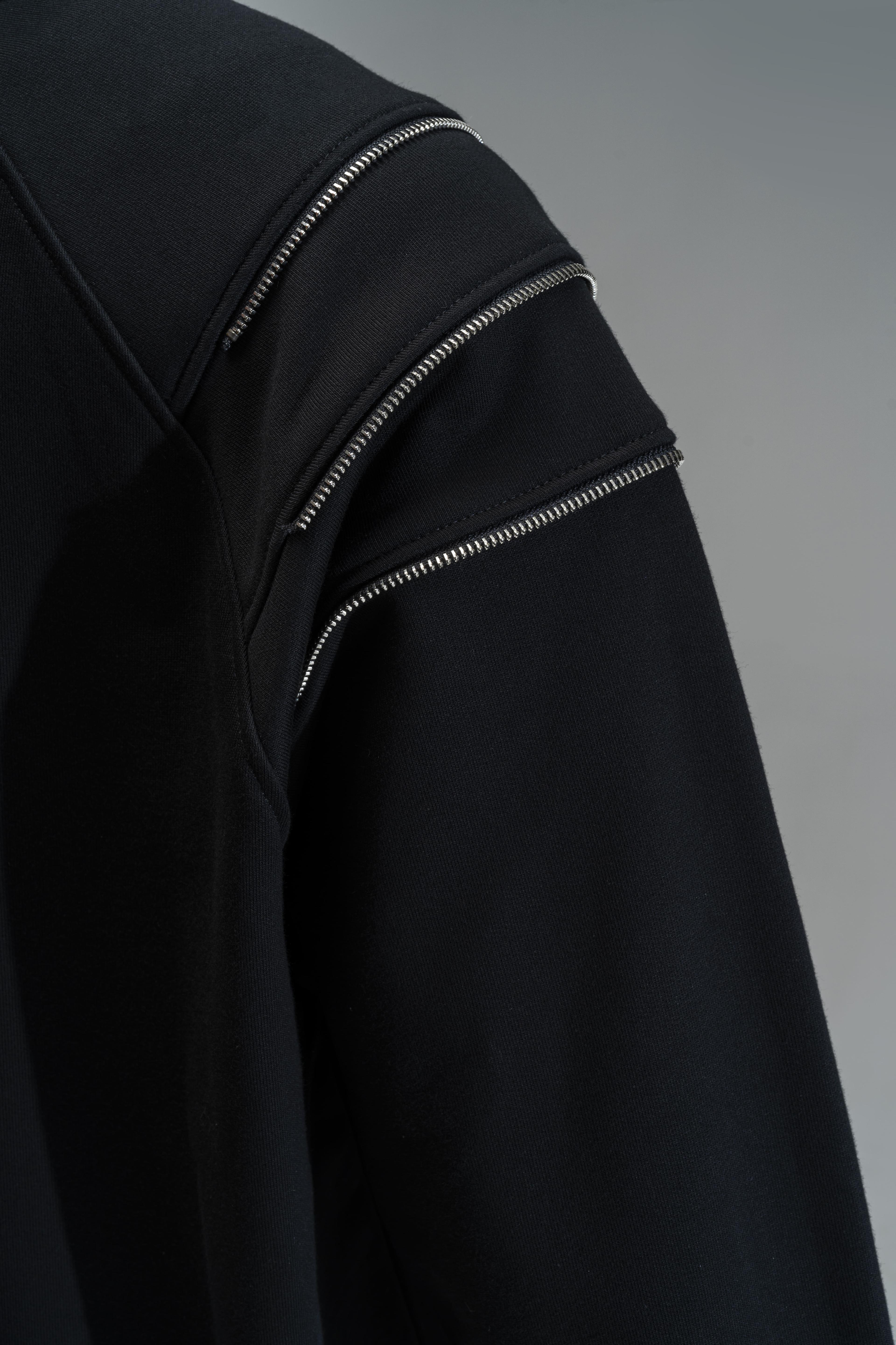 Fermuarlı Siyah Sweatshirt