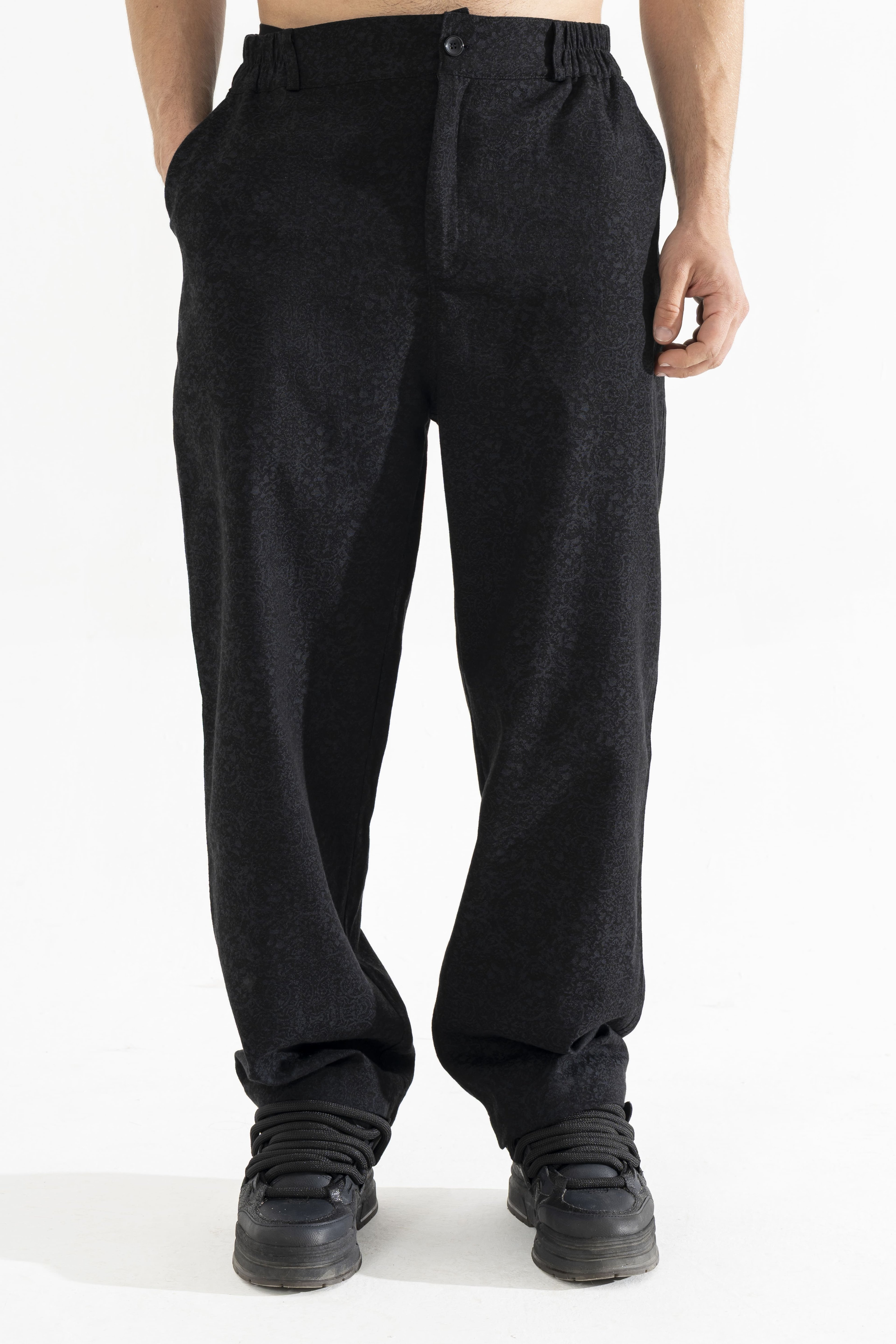 Etnik Desen Denim Pantolon
