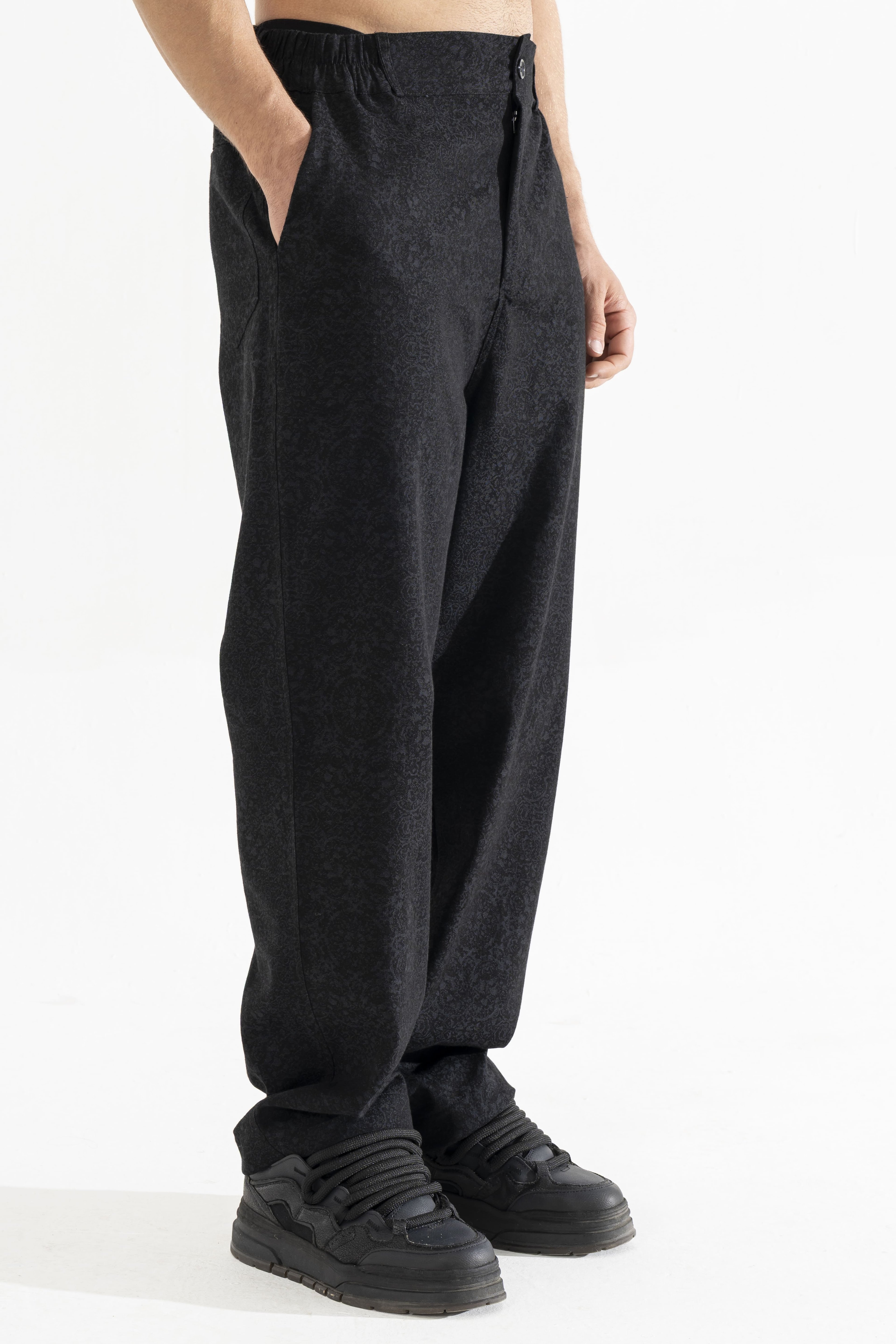 Etnik Desen Denim Pantolon