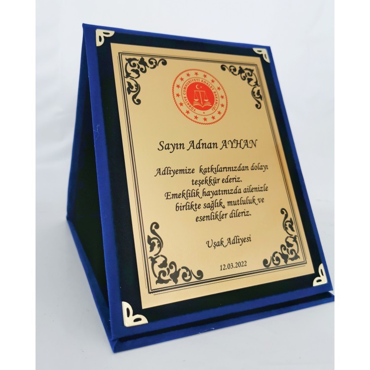 MAVİ KADİFE PLAKET