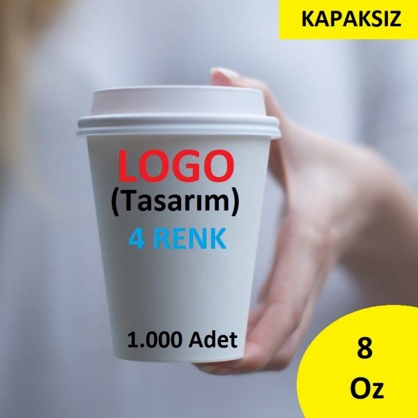 8 oz Karton Bardak Logo Baskılı