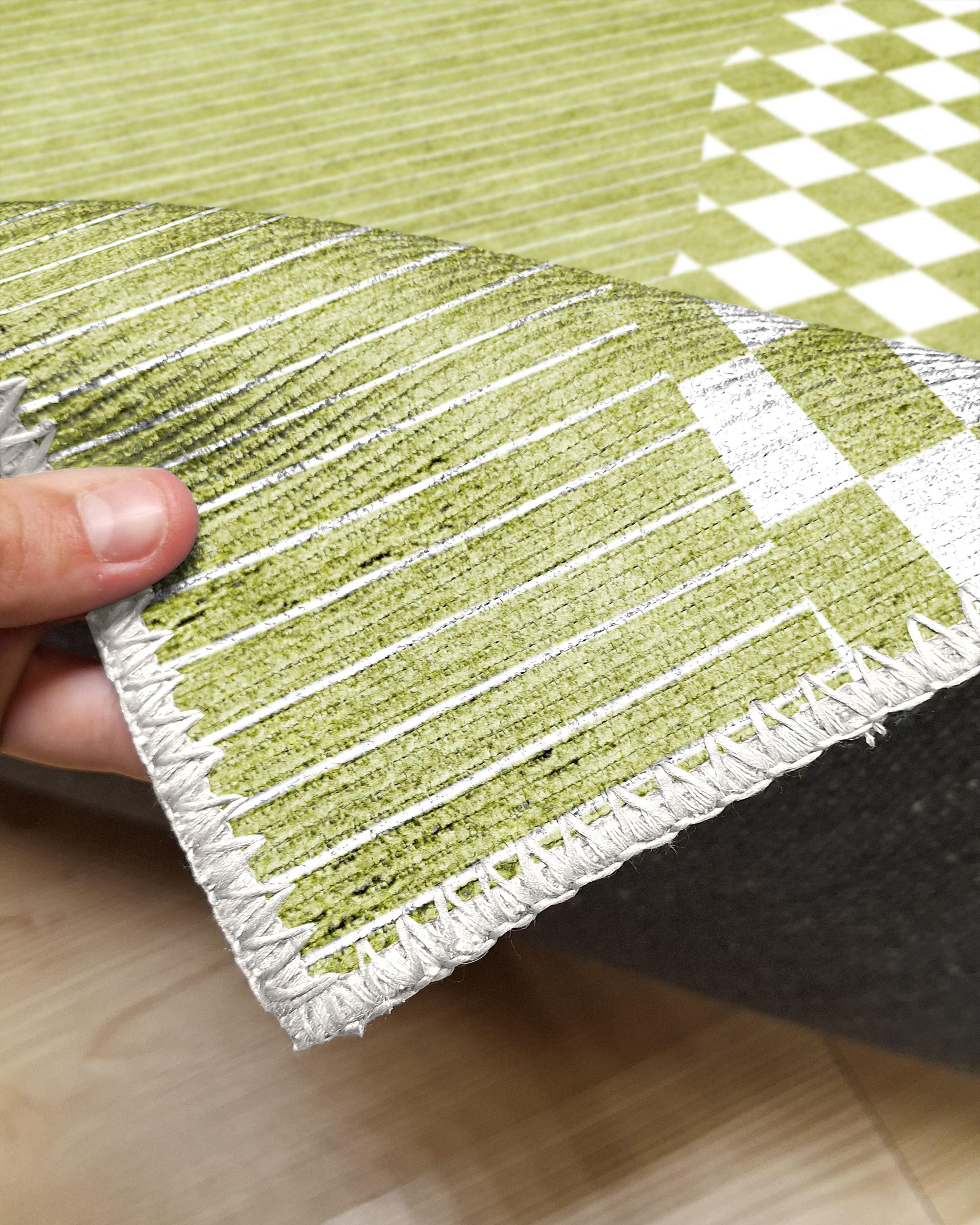 Renove 17007 Dokuma Taban Yeşil Vintage Halı