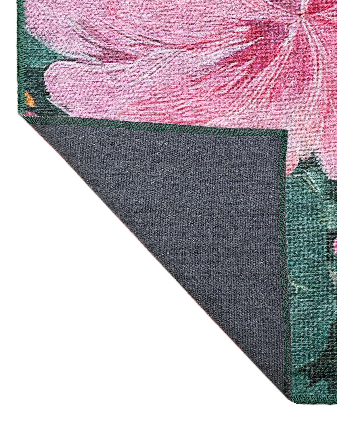 Jardin 04005 Dokuma Taban Yeşil Çiçekli Halı