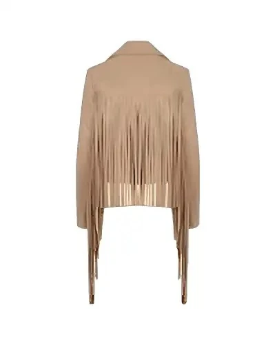 RA3008 Deri Püsküllü Mont