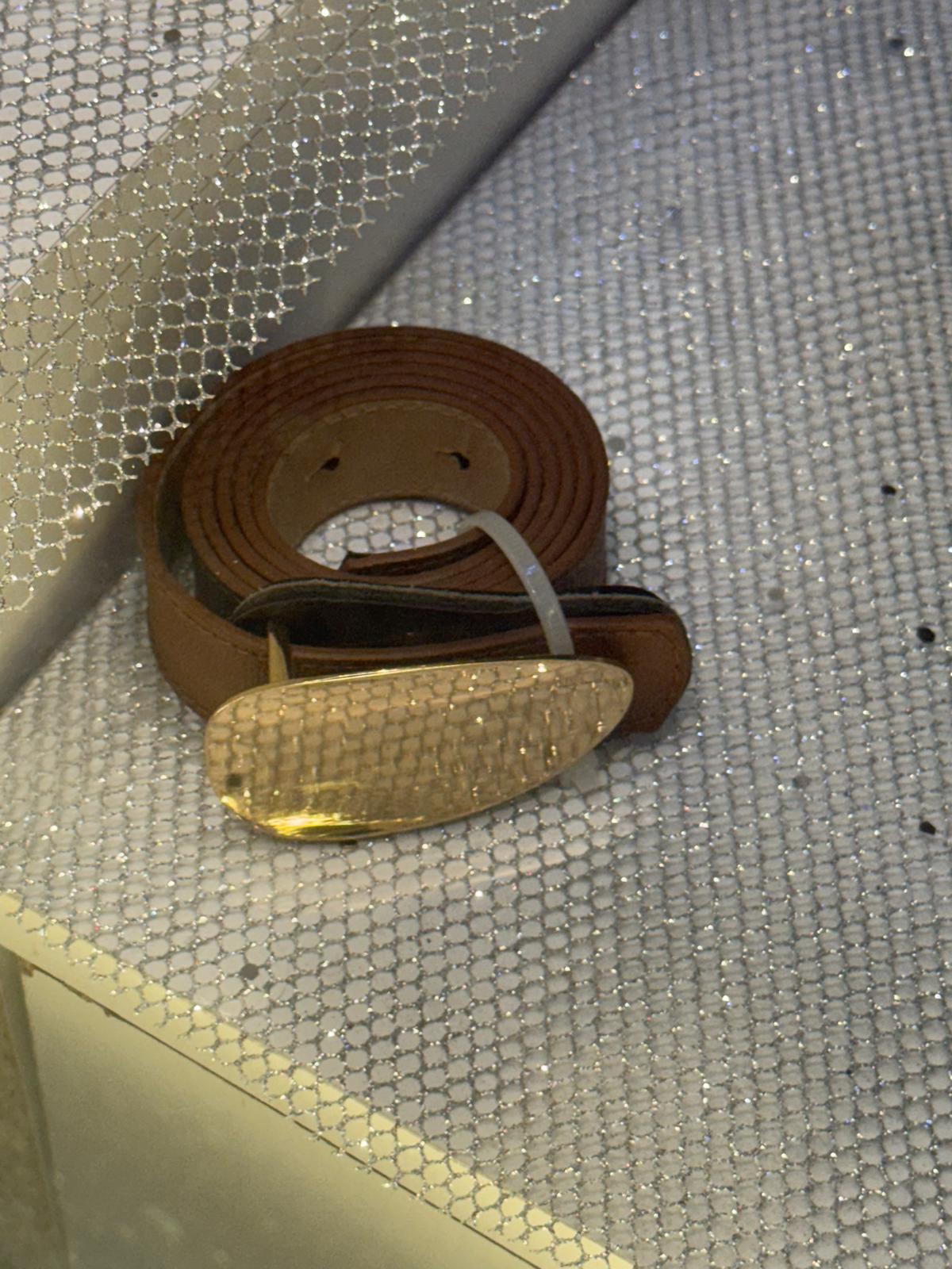 RA9001 Gold Detaylı Oval Kemer