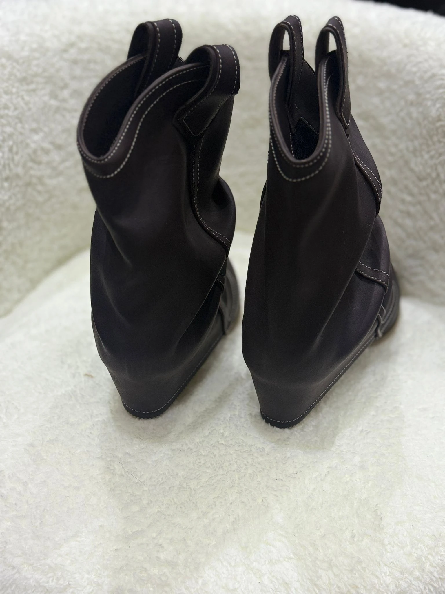 RA8025 Büzgülü Kovboy Bot Kahve