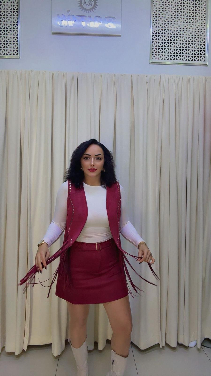 RA1089 Kemerli Süet Etek 