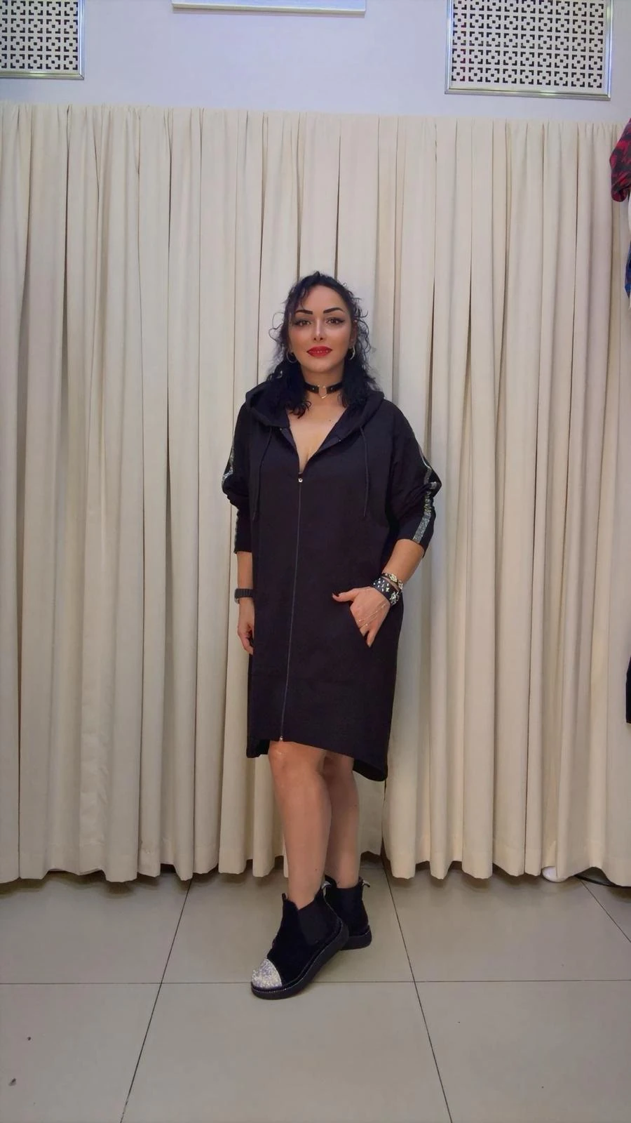 RA1048 Arka Kurukafa Taşlı Penye Trenchkot