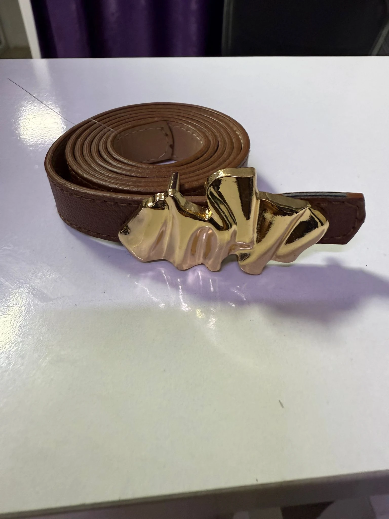 RA9012 Dalga Tokalı Gold Kemer