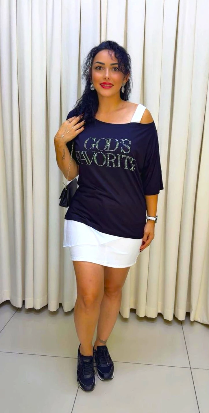 RA1006 Tek Omuz Askı Detaylı T-shirt 