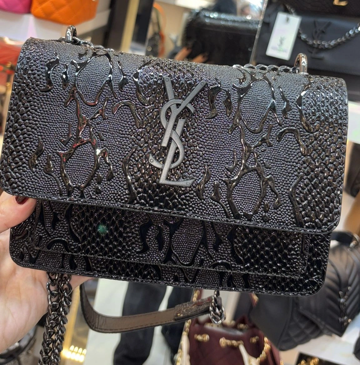 RA8002 Omuz Çanta - Timsah Siyah