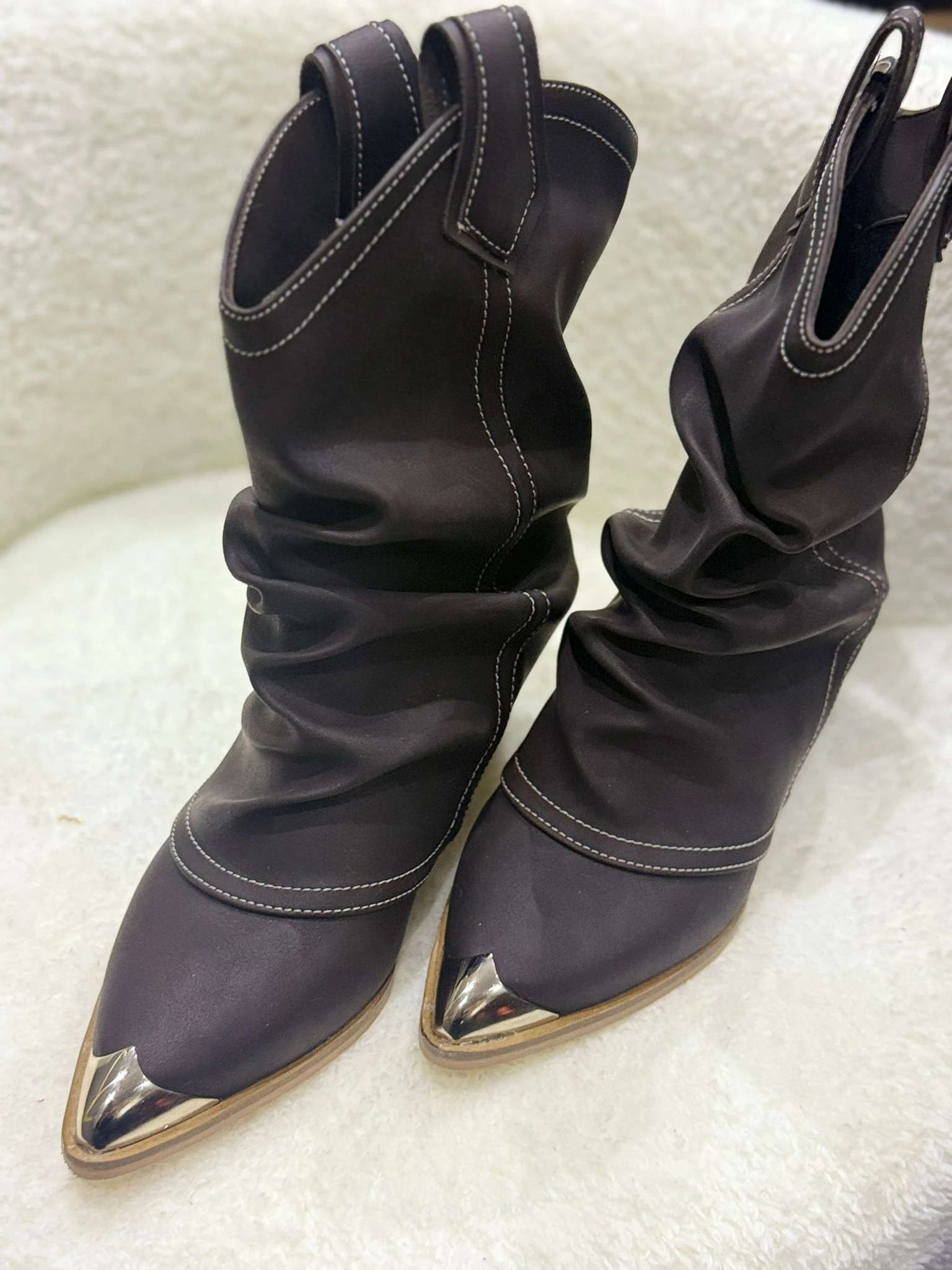 RA8025 Büzgülü Kovboy Bot Kahve