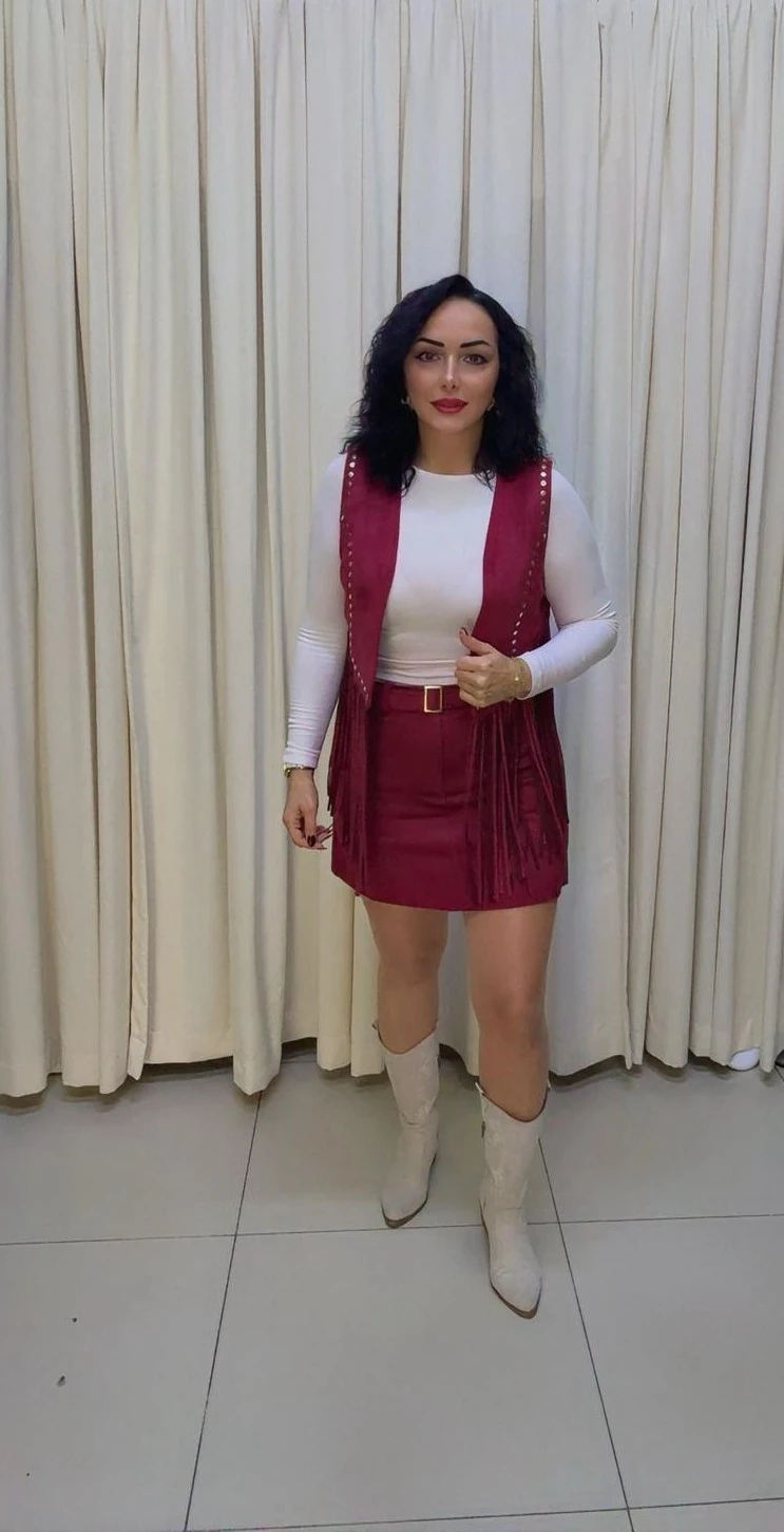 RA1089 Kemerli Süet Etek 