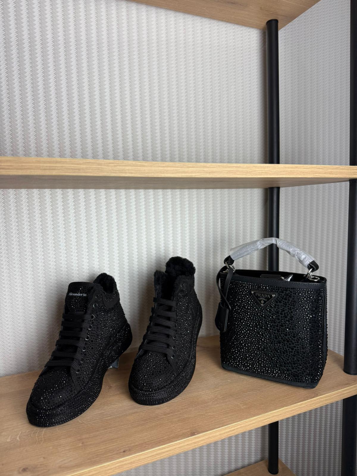 RA8010 Queen Taşlı Siyah Bot