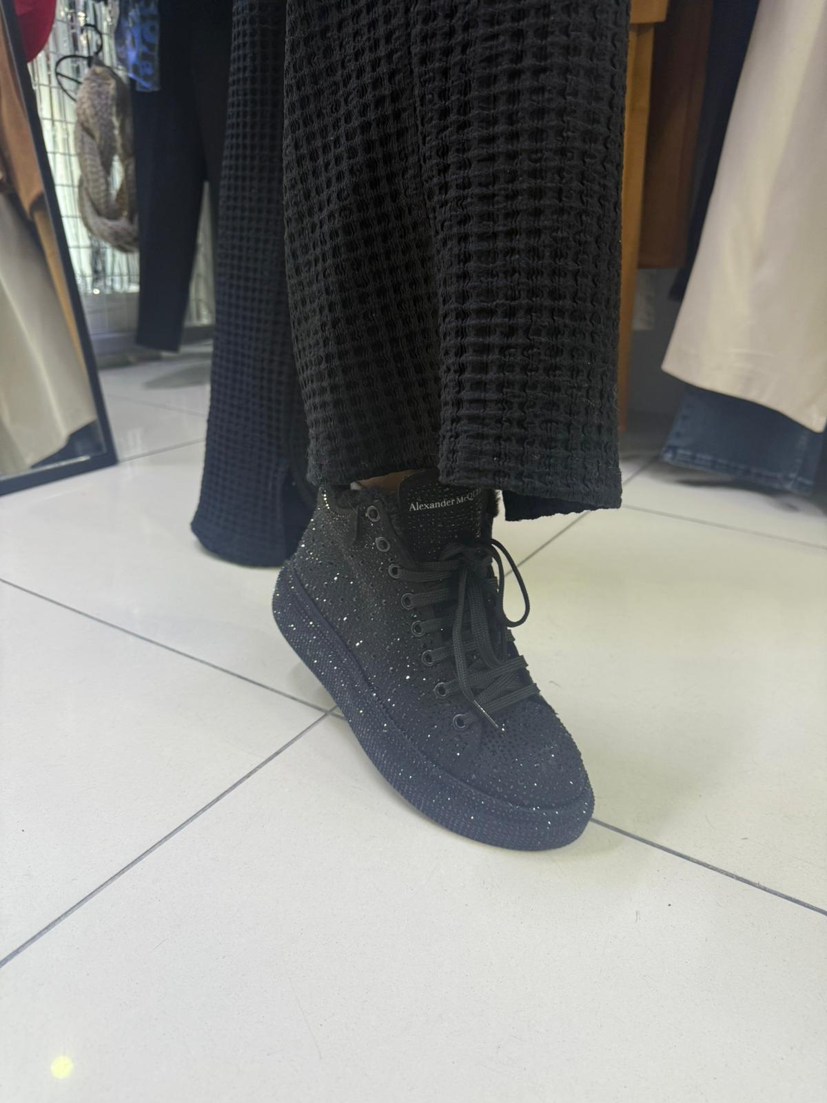 RA8010 Queen Taşlı Siyah Bot